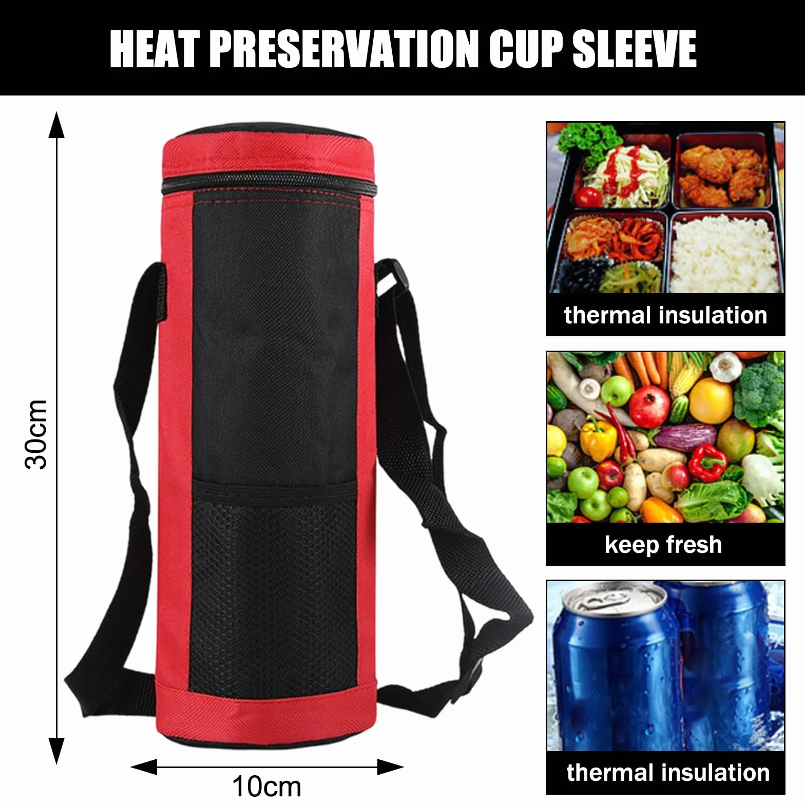 2PCS Borsa per Bottiglia Termica, Borsa Portatile per Bottiglia D'acqua Piccola Borsa Termica per Bevande con Tracolla Regolabile per Esterni, ViaggiS