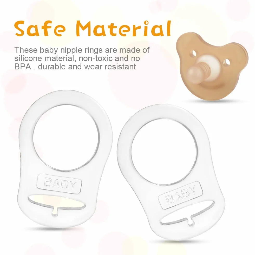 Vicloon Anello Adattatore Clip, 20 Pezzi Anello Adattatore per Ciuccio, Ciuccio Clip Adattatore Adatto Alla Maggior Parte dei Succhietti per Bambini