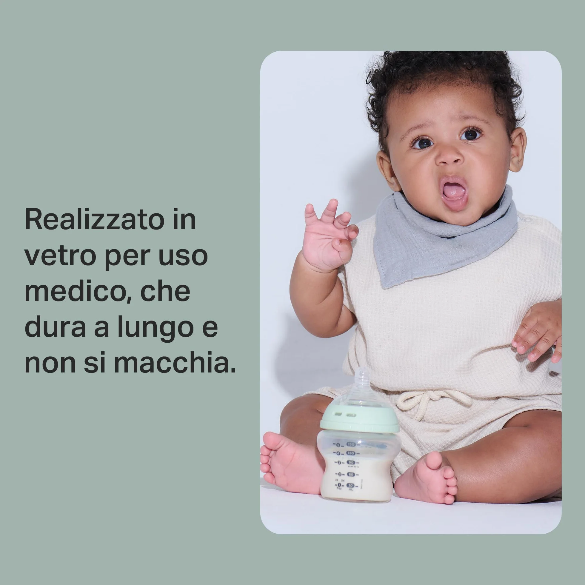Tommee Tippee Biberon in vetro, set starter Natural Start, anti-coliche 150/250 ml, tettarelle a flusso medio per attaccamento naturale, autosterilizzante
