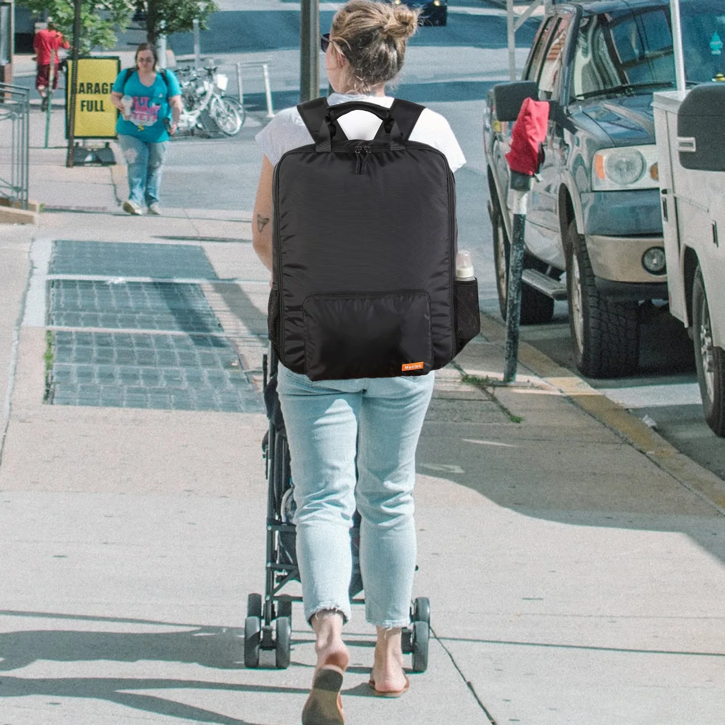 Mactso, Borsa da viaggio per passeggino compatibile con GB Pockit e GB Pockit Air Plus All Terrain, zaino da viaggio leggero per passeggino per aereo (nero, M)