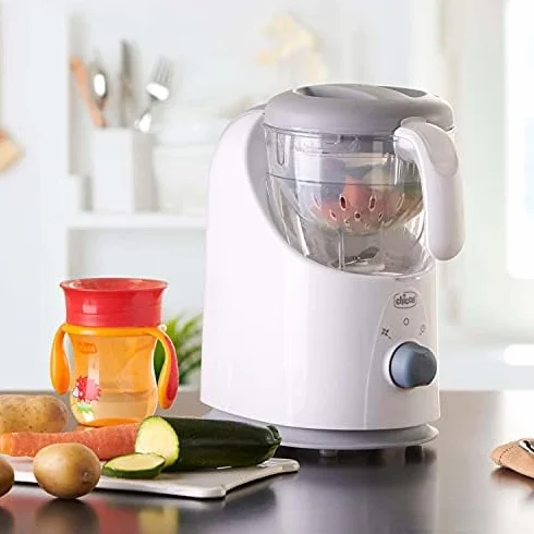 Chicco Cuocipappa Multifunzione Easy Meal per lo Svezzamento, Omogeneizzatore per Neonati e Bambini, Frullatore e Scaldapappa, con Cottura a Vapore e grattugia Cut Express, Riscalda e Scongela