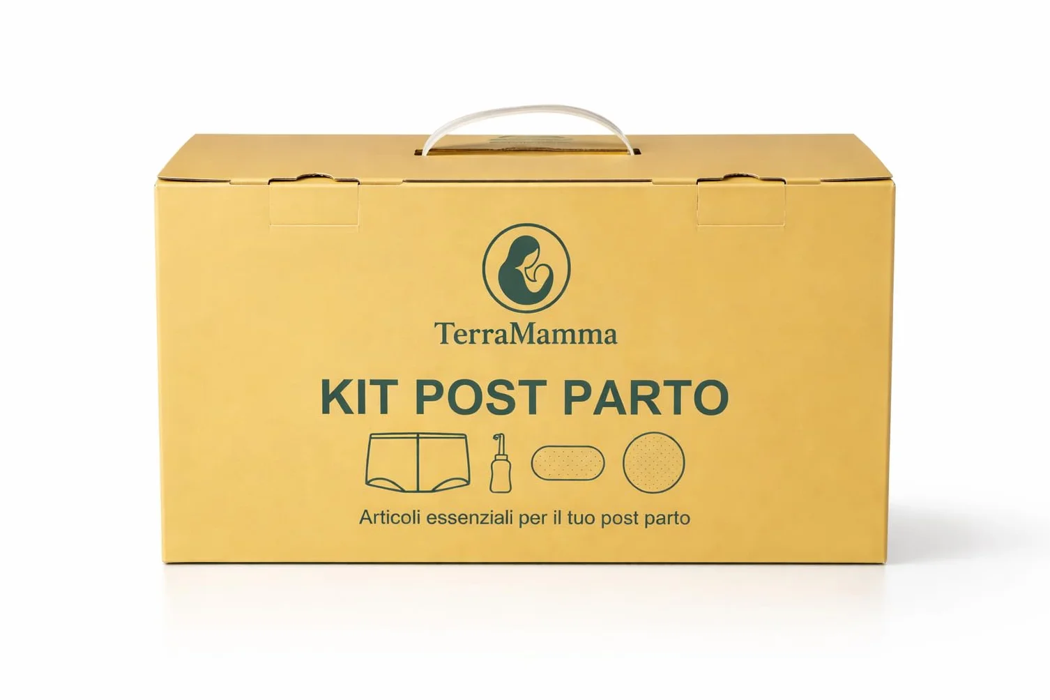 Kit Post Parto TerraMamma – Borsa Ospedale Mamma con Mutandine Monouso, Assorbenti, Coppette Assorbilatte e Bottiglia Perineale | Postpartum Recovery Kit for Mom