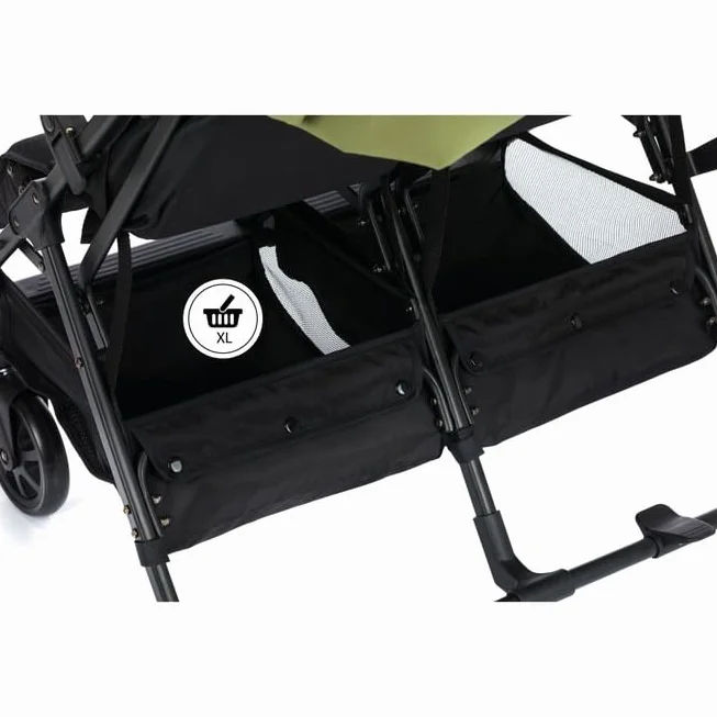 Fillikid Passeggino gemellare e fratelli gemelli – solo 10,2 kg e 78 cm di spessore, con posizione sdraiata, sedili regolabili indipendentemente, cintura a 5 punti e sospensioni – portata fino a 30 kg