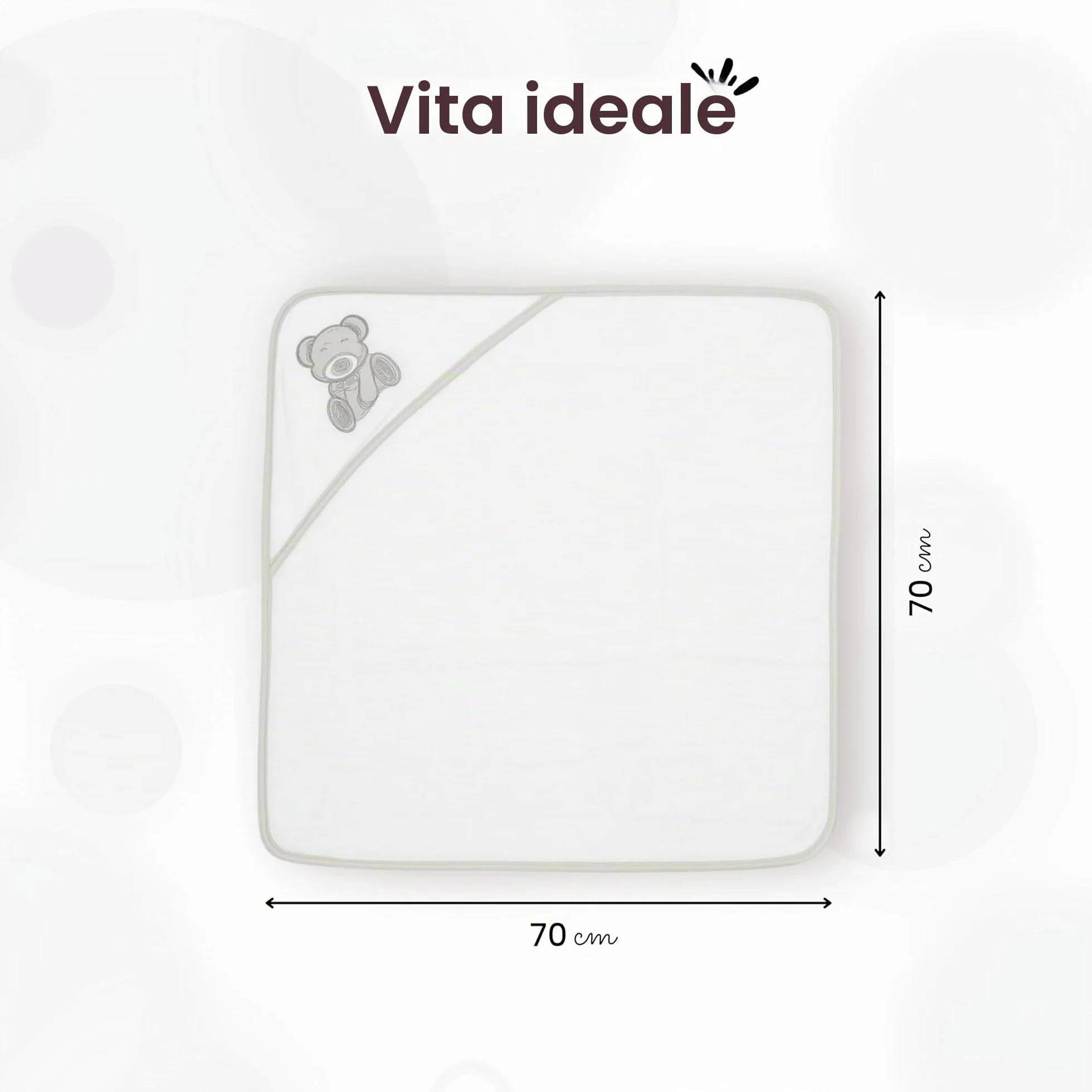 TROIS KILOS SEPT - Asciugamano da bagno per neonati con cappuccio + guanto di spugna abbinato - Morbido velluto - Asciugamano - Regalo misto per bambini e bambine - Motivo orsetto - Kinousses