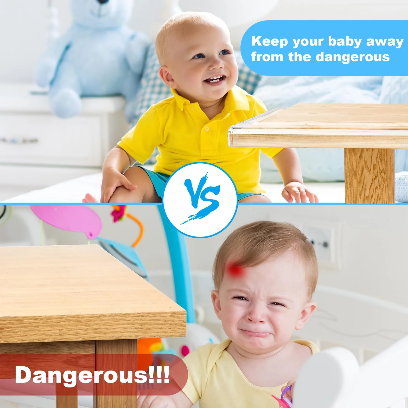 Vicloon Paraspigoli Per Bambini, 1M Trasparenti Protezione Angolo Bambino Autoadesiva PVC, Extra Spesso Copri Angoli per Bambini, Para Spigoli per Mobili Paraspigoli Muro Angolari per Tavoli, Cassetti