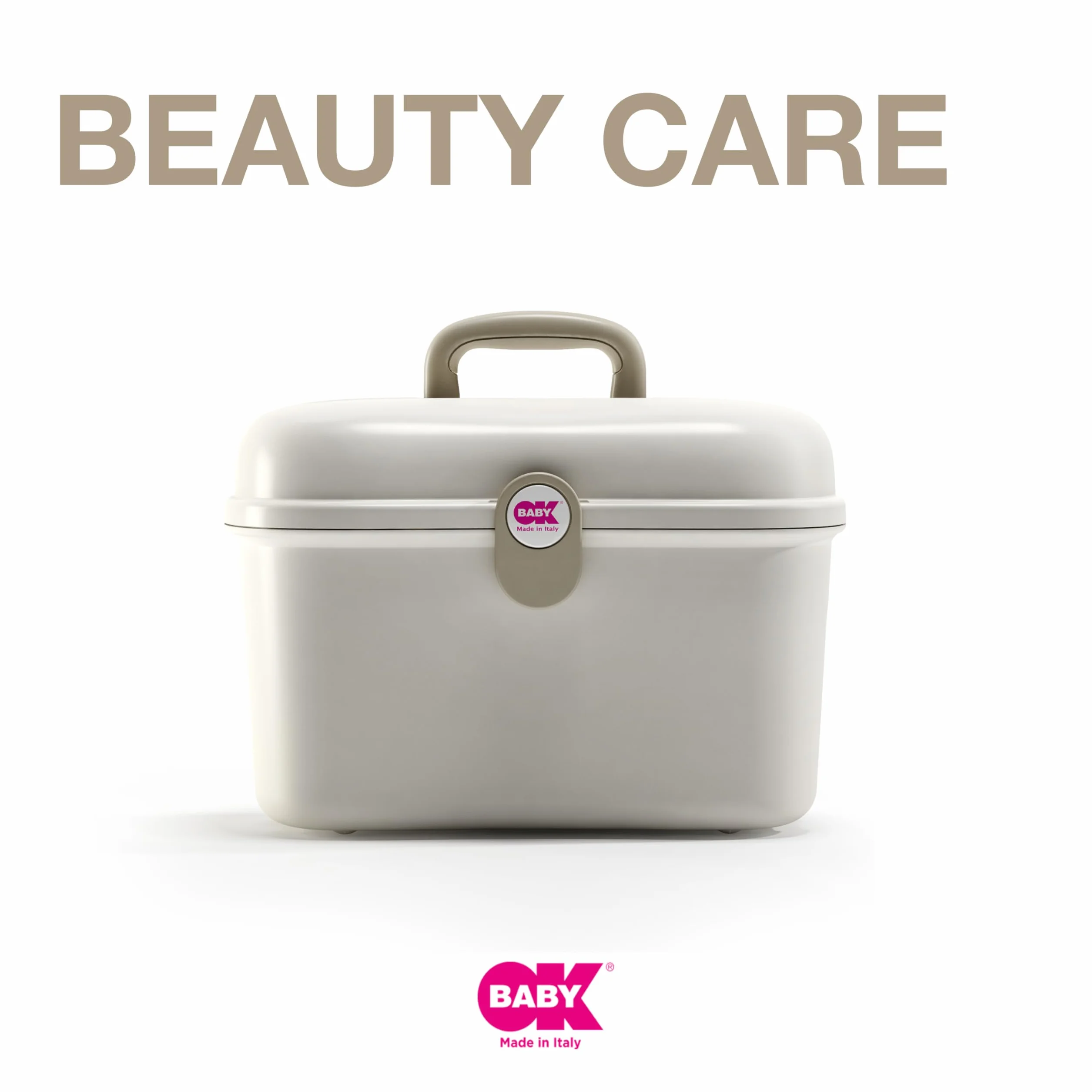 OKBABY Beauty Care - Pratico Bauletto da Viaggio per Organizzazione e Trasporto dell'Occorrente per il Bambino - Bianco
