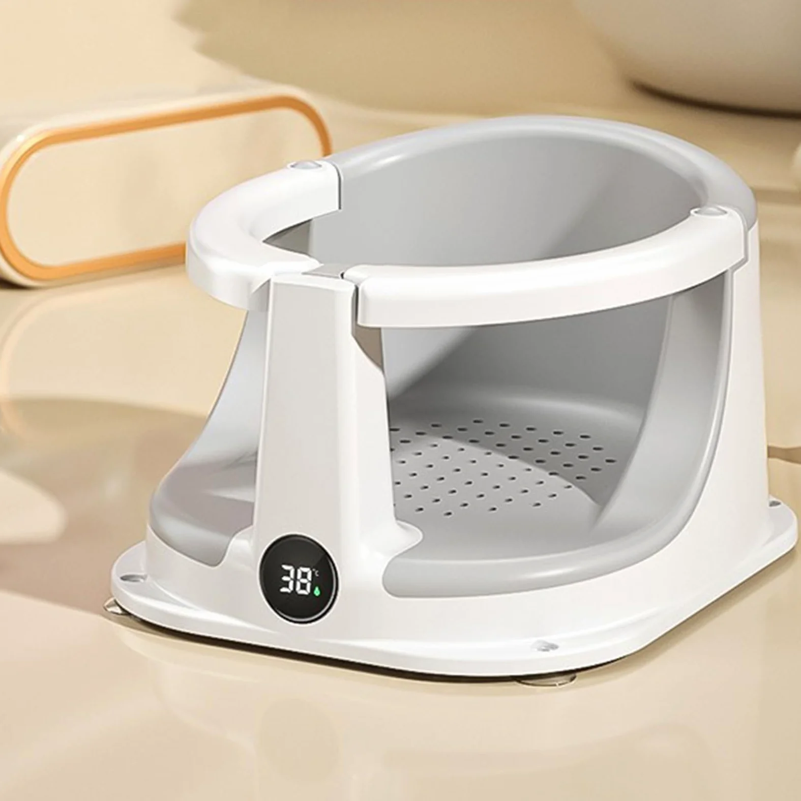 Seggiolino per Bagnetto Sedia da Bagno Antiscivolo con Sensore di | Accessorio Sicurezza per Doccia Bambini Ideale per Casa Viaggi Compleanni e Regali