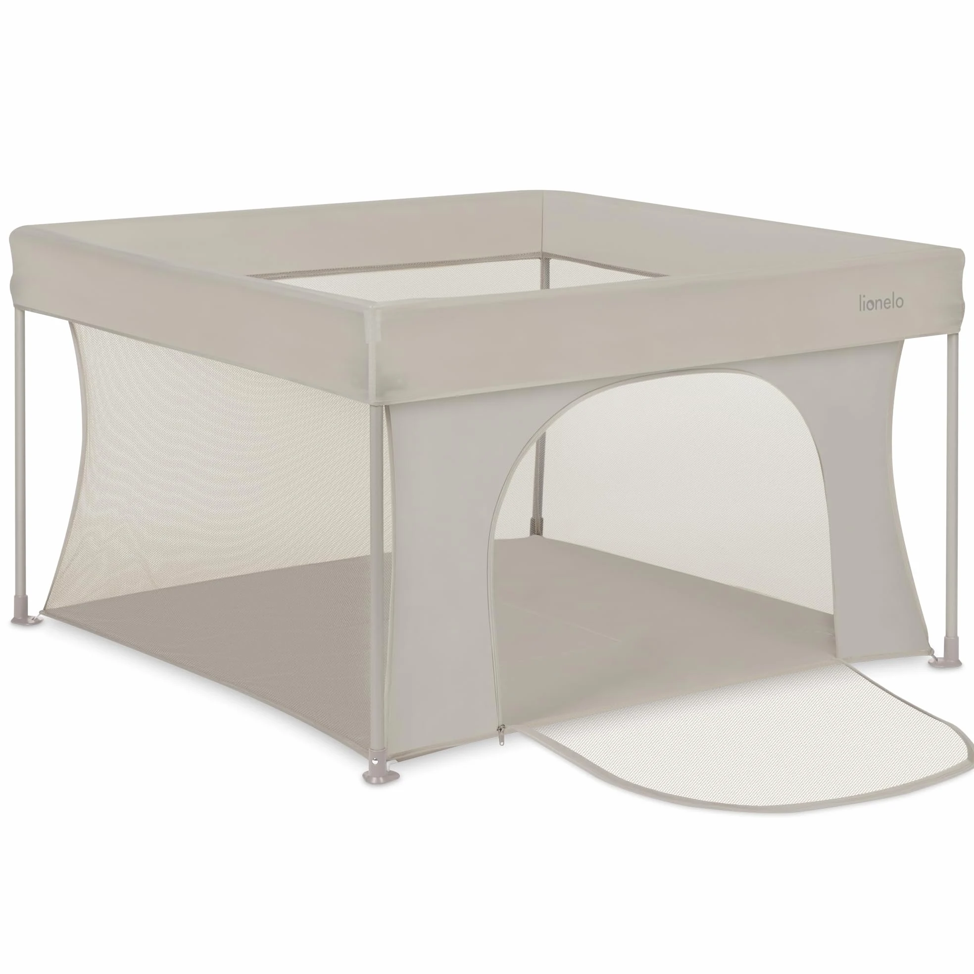 Lionelo PACO Box Bambini 0-48 mesi, Pieghevole, Compatto 111 x 111 cm | Per Piccoli Spazi, Lati in Rete Traspirante, Ingresso Laterale con Zip, Borsa Trasporto, Casa Giardino, fino 15 kg