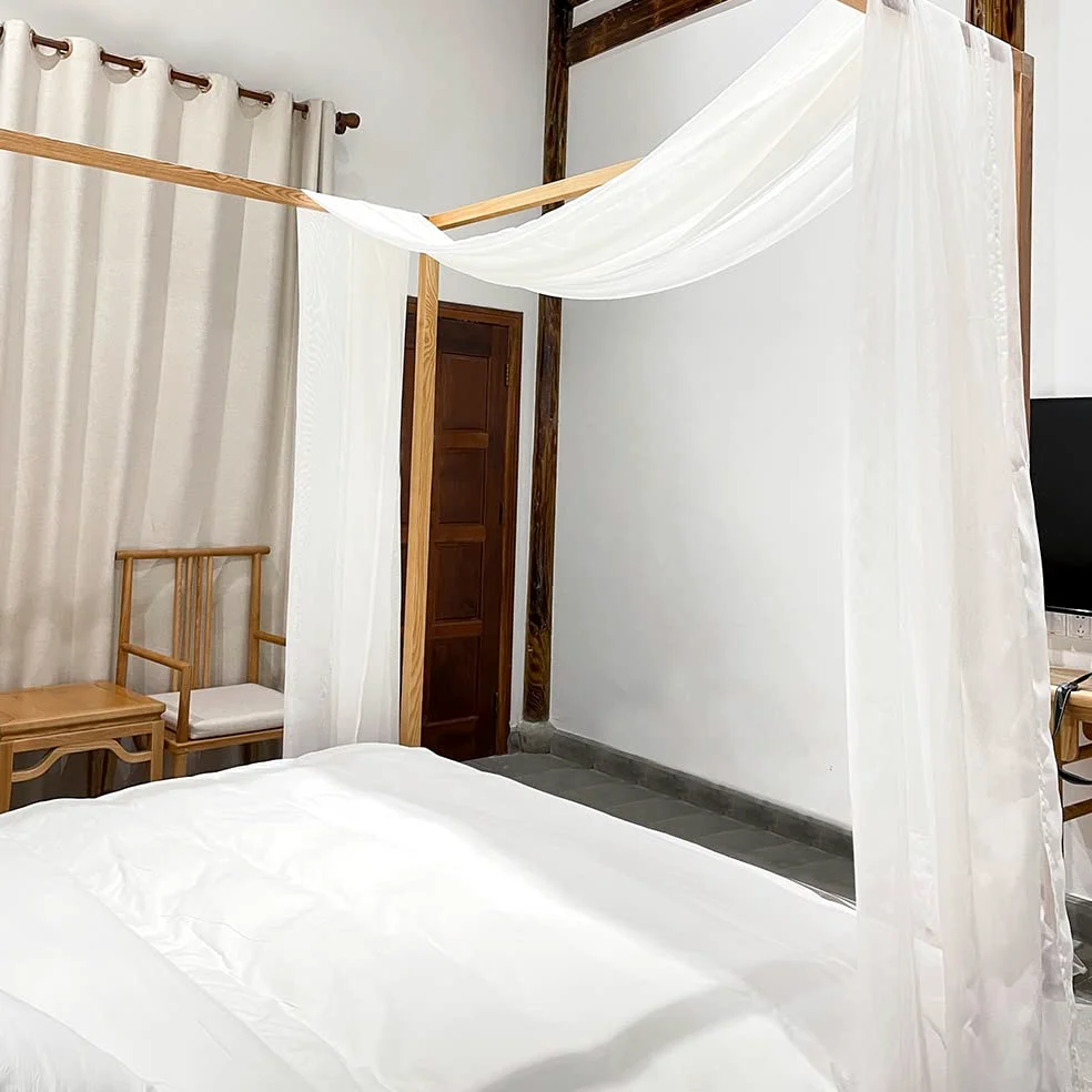 Linentalks Sciarpa a Baldacchino Bianca per Letto Matrimoniale, Tende da Letto di Lusso