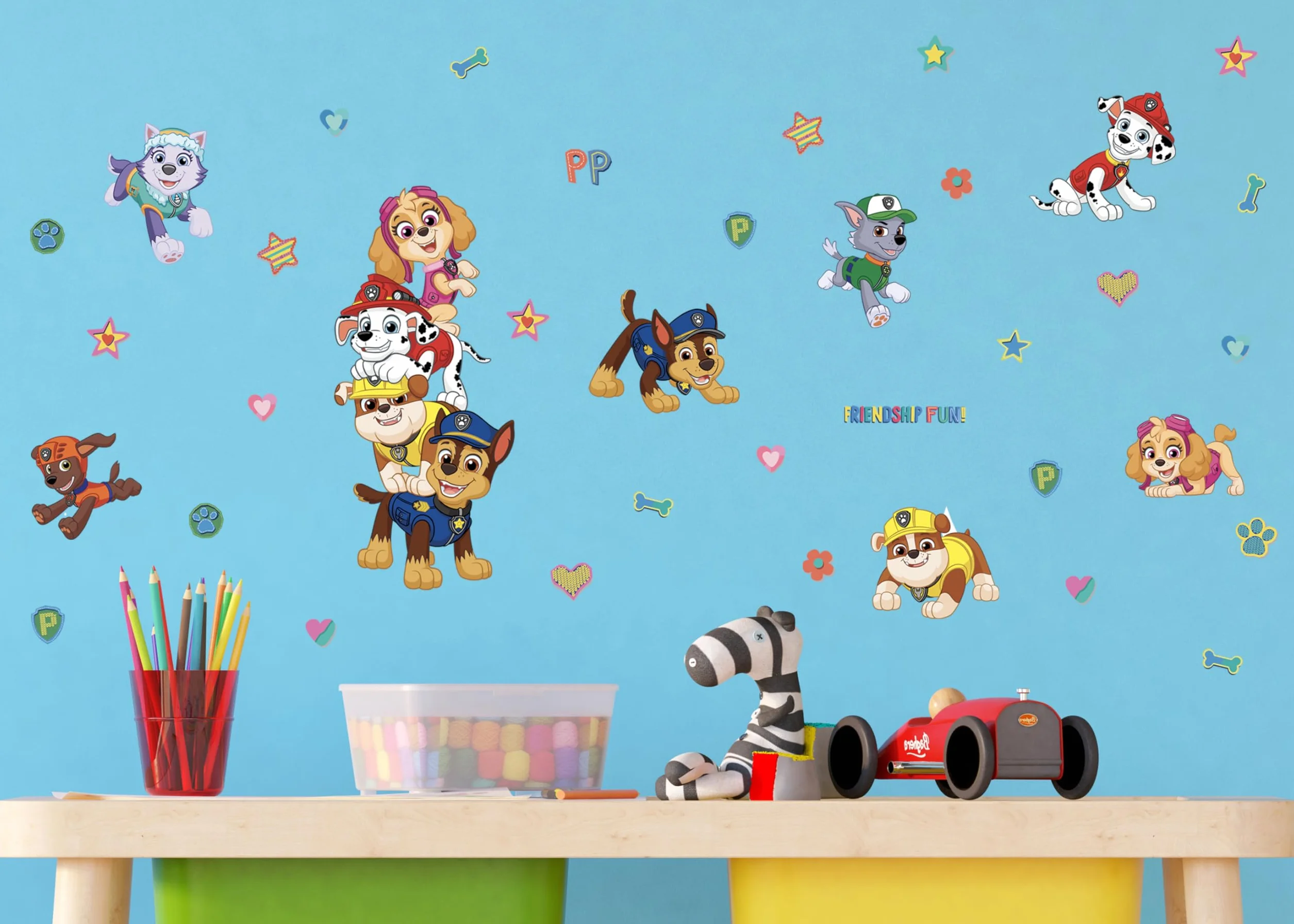 Paw Patrol Adesivi da Parete per Bambini, Adesivi Autoadesivi per Ragazzi e Ragazze, Decorazione da Parete di AG Design | 30 x 30 cm | ADKS 3842