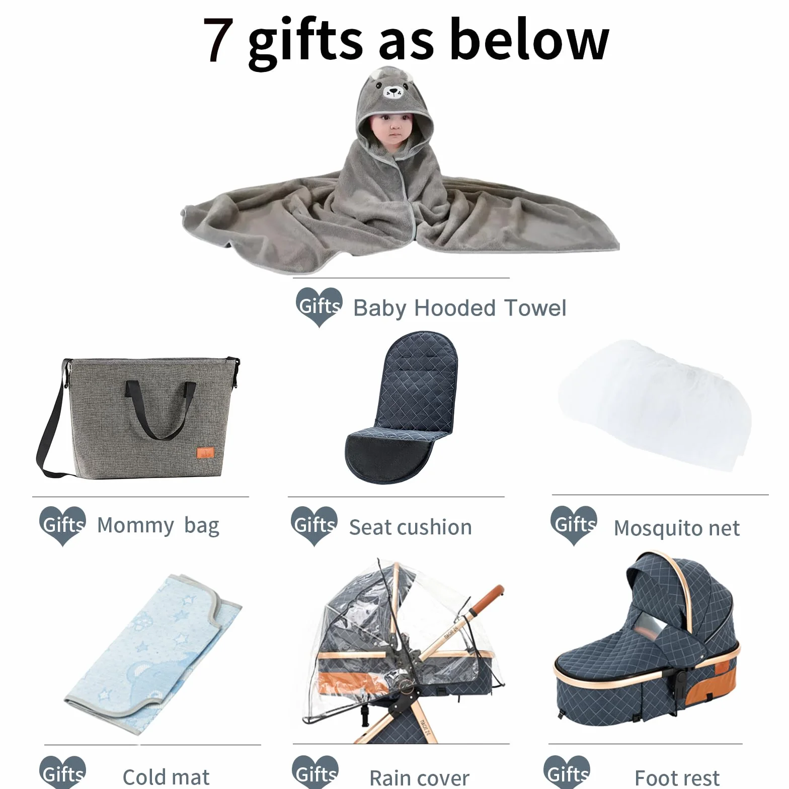 Passeggino Trio, Passeggino 3 in 1 con Spinta Reversibile a Due Vie, Trio Passeggini Neonati con Accessori, Carrozzina per Neonati Design Portatile Pieghevole Un Clic (YV9 Chocolate)