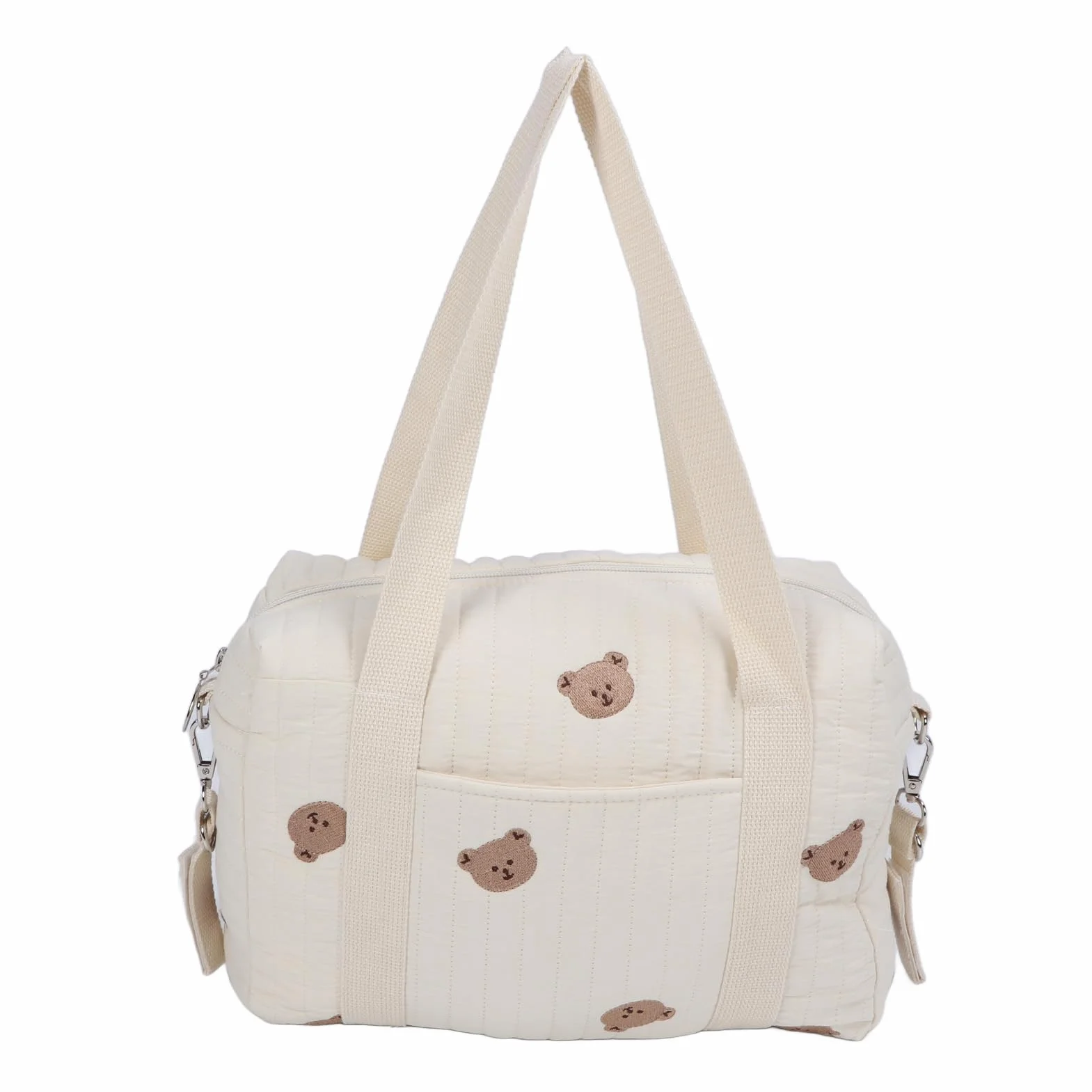 Borsa Portaoggetti Multifunzionale per Passeggino DUREVOLE, Grande capacità con Tasca con Cerniera per Borsetta Riutilizzabile (Borsa 'orso)