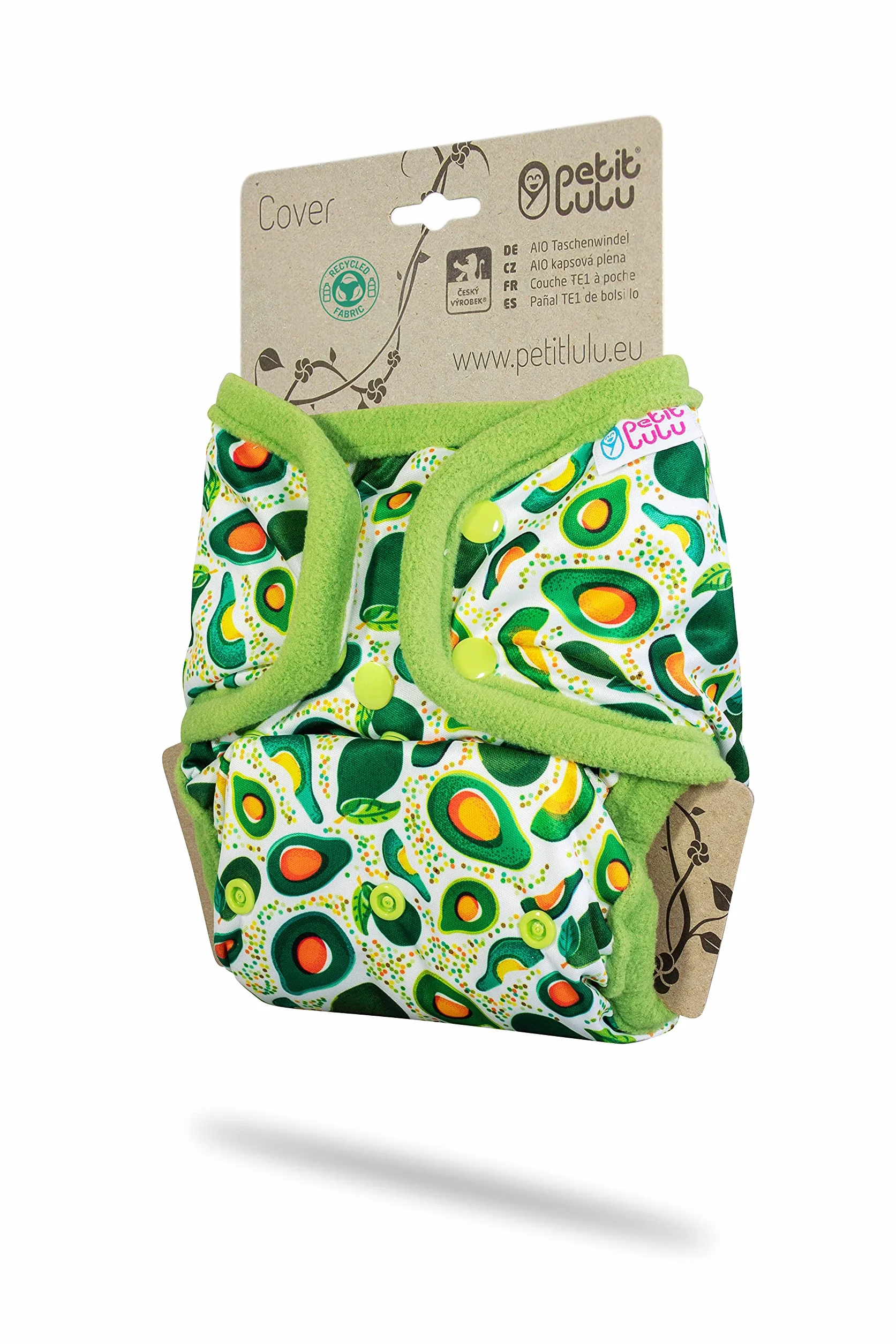 Petit Lulu Copripannolino taglia 2 in PUL (5 – 16 kg), con bottoni a pressione, taglia unica, lavabile e impermeabile, prodotto in UE (Avocado)