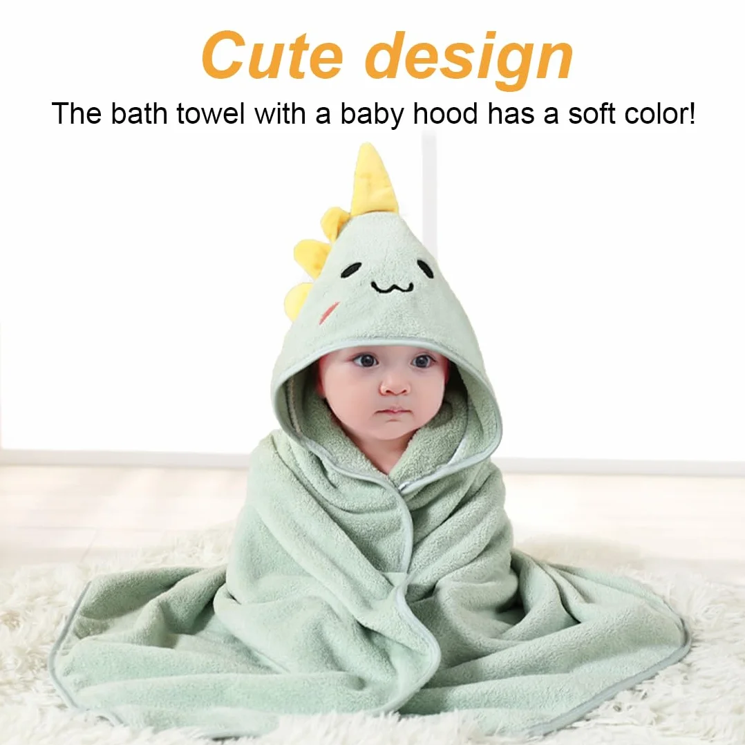 WeddHuis Accappatoio Neonato, Corallo Fleece, Asciugamano da Bagno con Cappuccio, Spugna Neonato Bagnetto