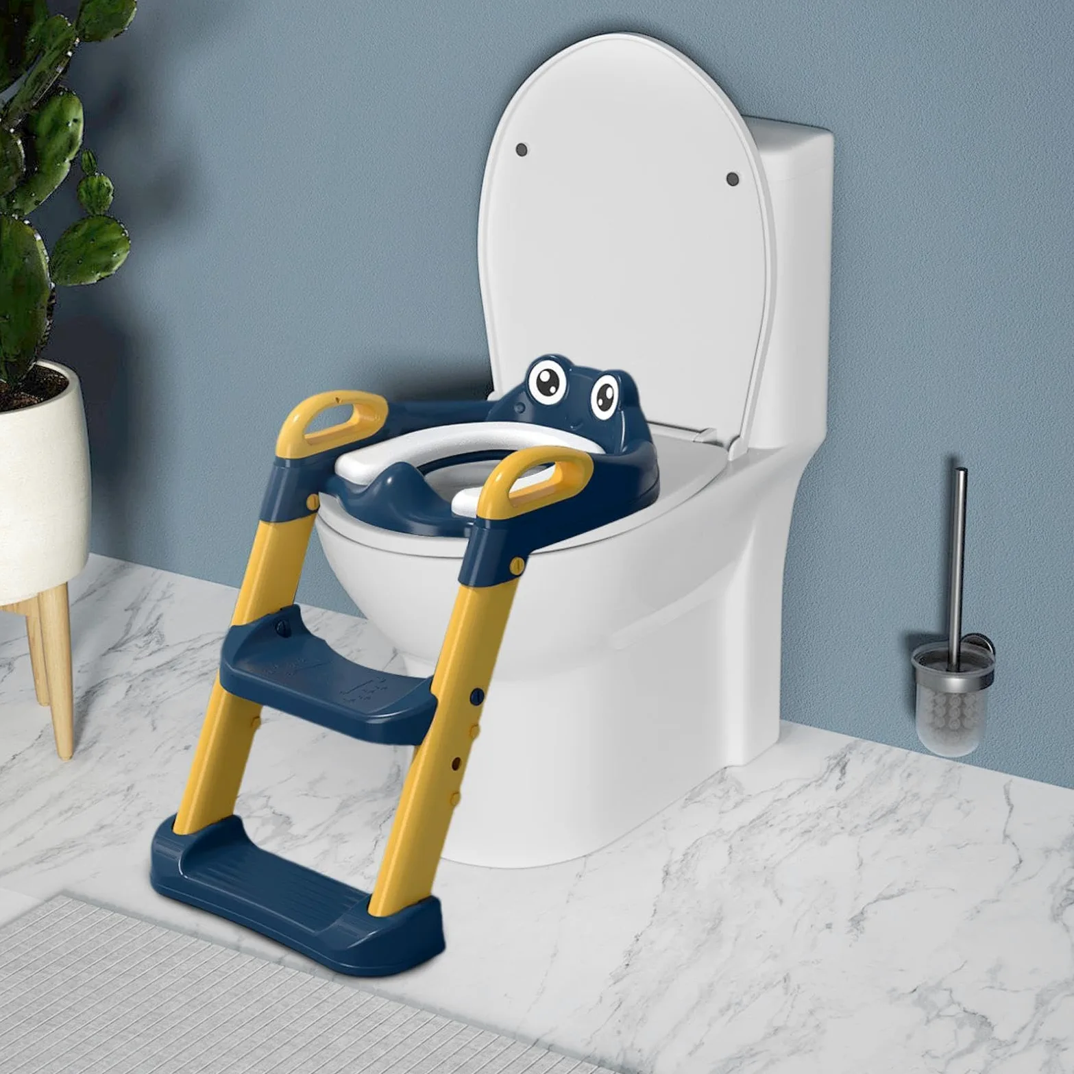 Sedile WC con gradini, regolabile, sedile per WC antiscivolo | maniglie sicure, per bambini, ragazze, per imparare a usare il bagno