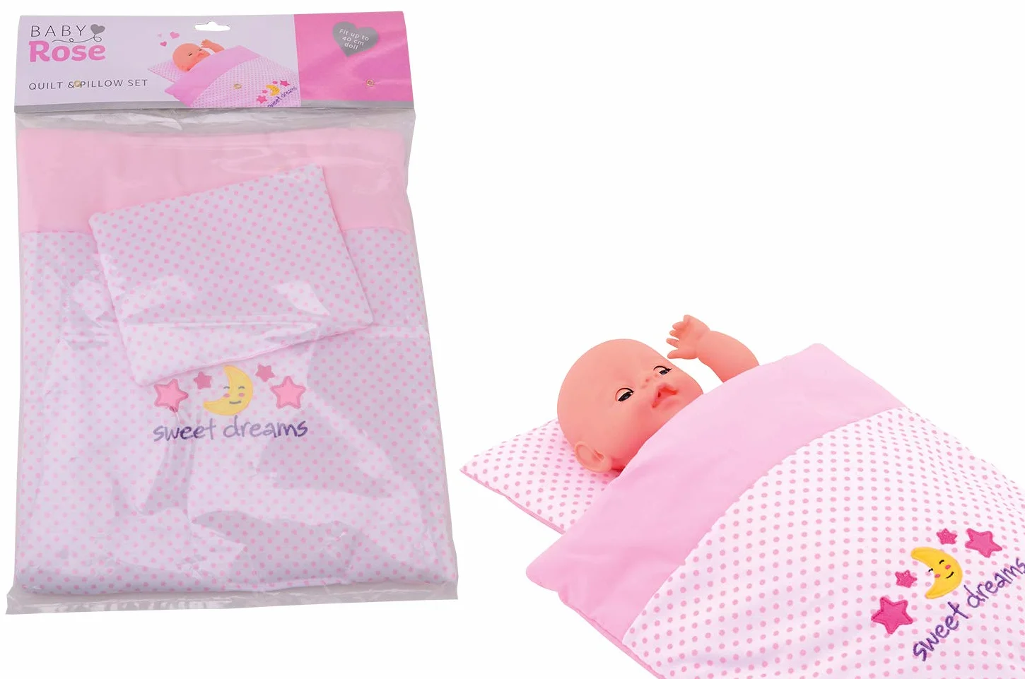 Baby Rose Poppendeken en kussenset