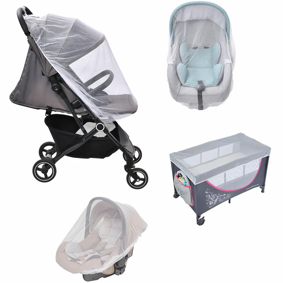 Vicloon Zanzariera Passeggino Universale, Zanzariera Passeggino per Carrozzina, Seggiolino Auto, Culla, Protezione Contro Zanzare, Vespe e Altri Tipi di Insetti per Neonati, Bambini (Bianco)