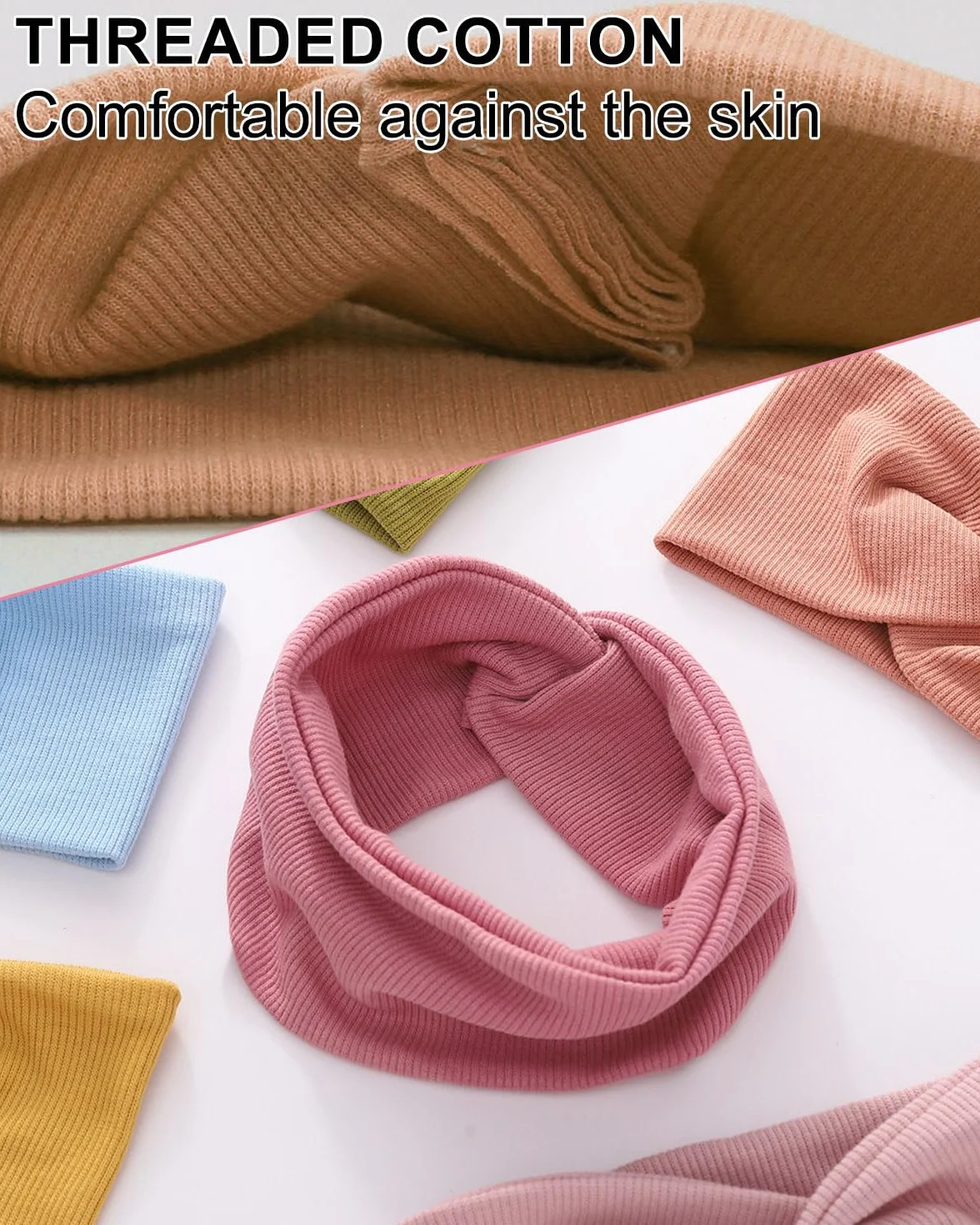 3pcs fasce capelli bambina，fasce capelli neonata，cerchietto capelli bambina，Fasce Ragazze Nylon Elasticizzato Accessori per Capelli Fatti Mano per Neonati Bambini Bambine (marrone+rosa+beige)