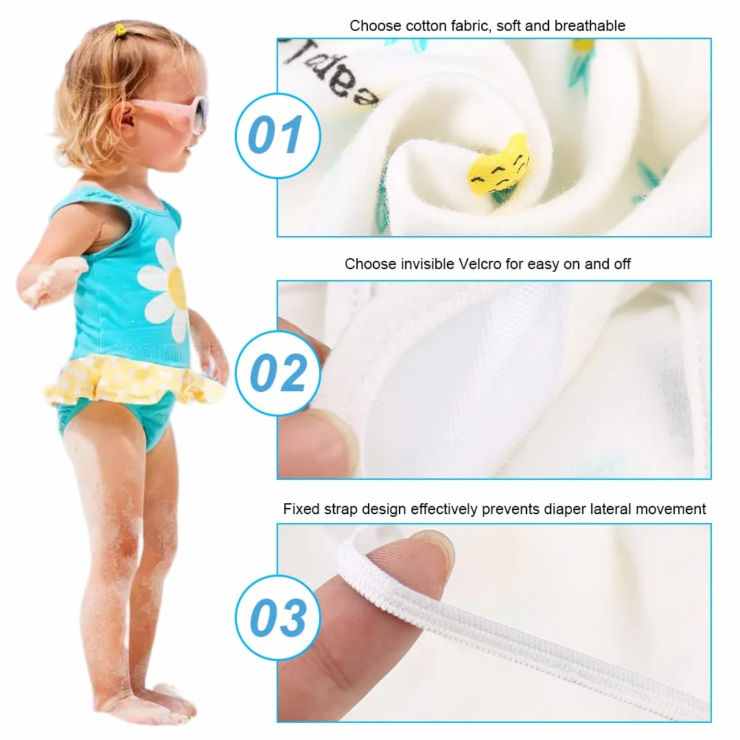 Pannolini nuoto，Pannolino da bagno neonato, pannolino da bambino, pannolino da bagno, pannolino da bagno lavabile (3 pezzi)