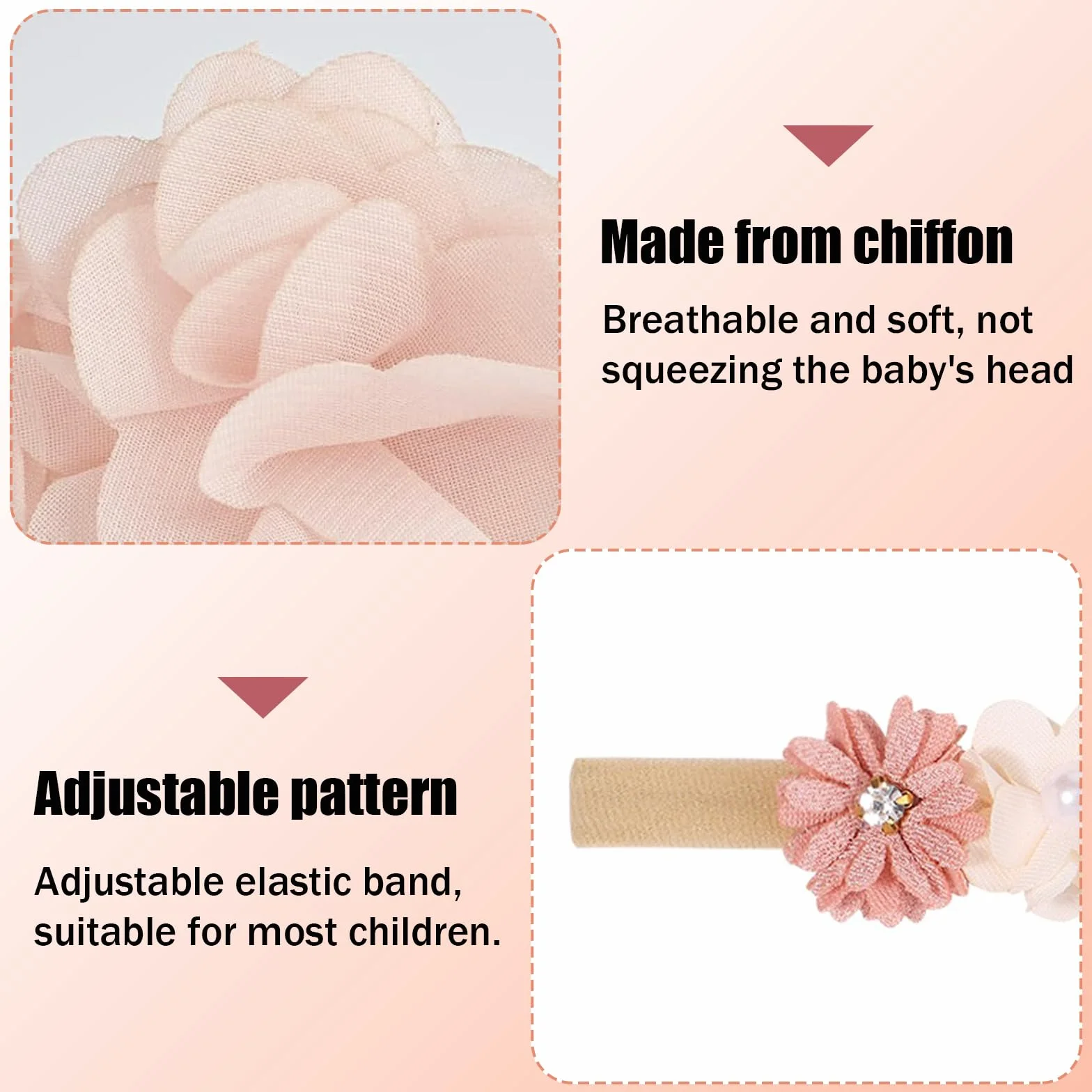 2 Pezzi Fascia Elastica, Accessori Neonata, Fascette Per Capelli Per Fiocchi Per Floreale, Regalo Per Bambini Per Foto