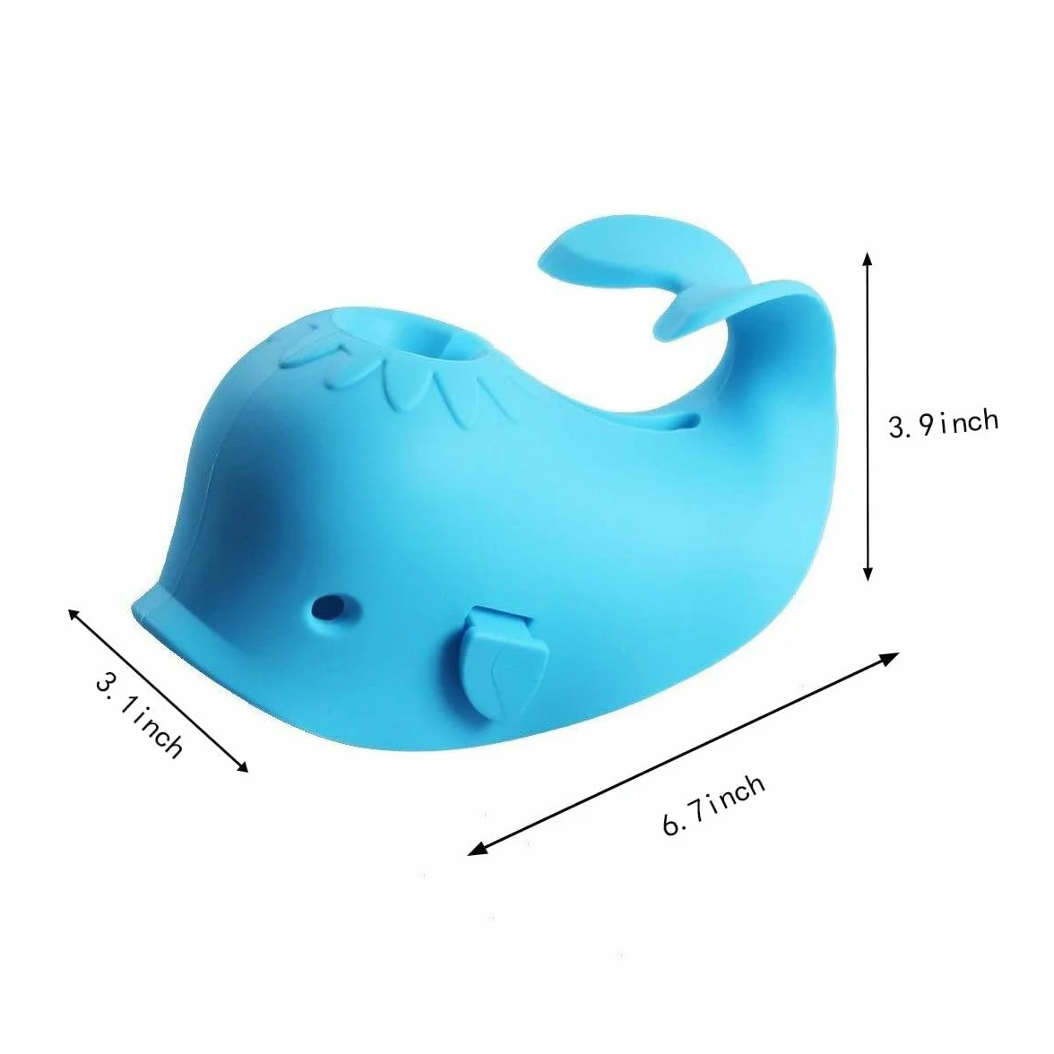 Allungamento rubinetto per bambini, a forma di balena per bambini, in silicone, protezione per rubinetto, per neonati, bambini e bambini, balena, blu