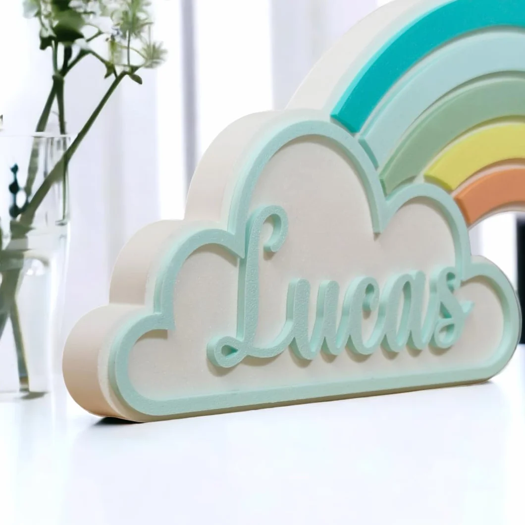 Arcobaleno con nome personalizzato. Diversi modelli tra cui scegliere. Regalo per neonati e bambini. Decorazione per baby shower e caramelle, per la cameretta dei bambini e la cameretta
