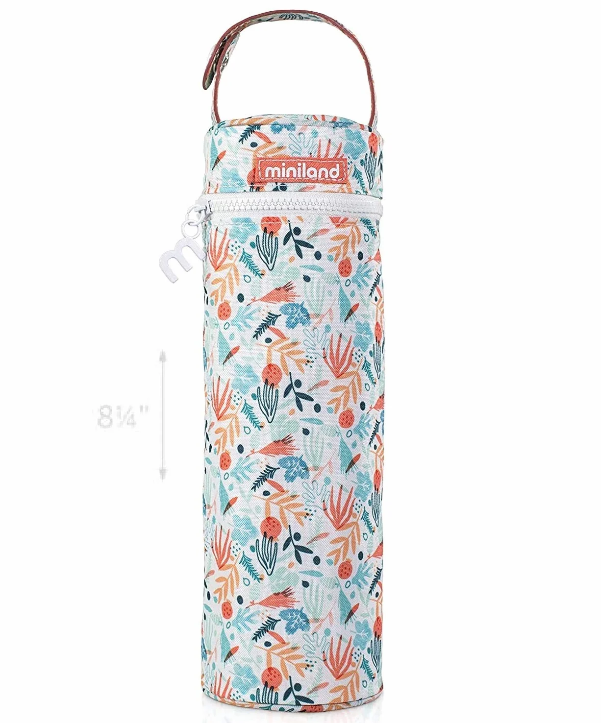 Miniland Thermibag 350 ml. Custodia isotermica con manico per appenderla e trasportarla facilmente. Ideale per biberon o termos. Collezione Mediterranean.