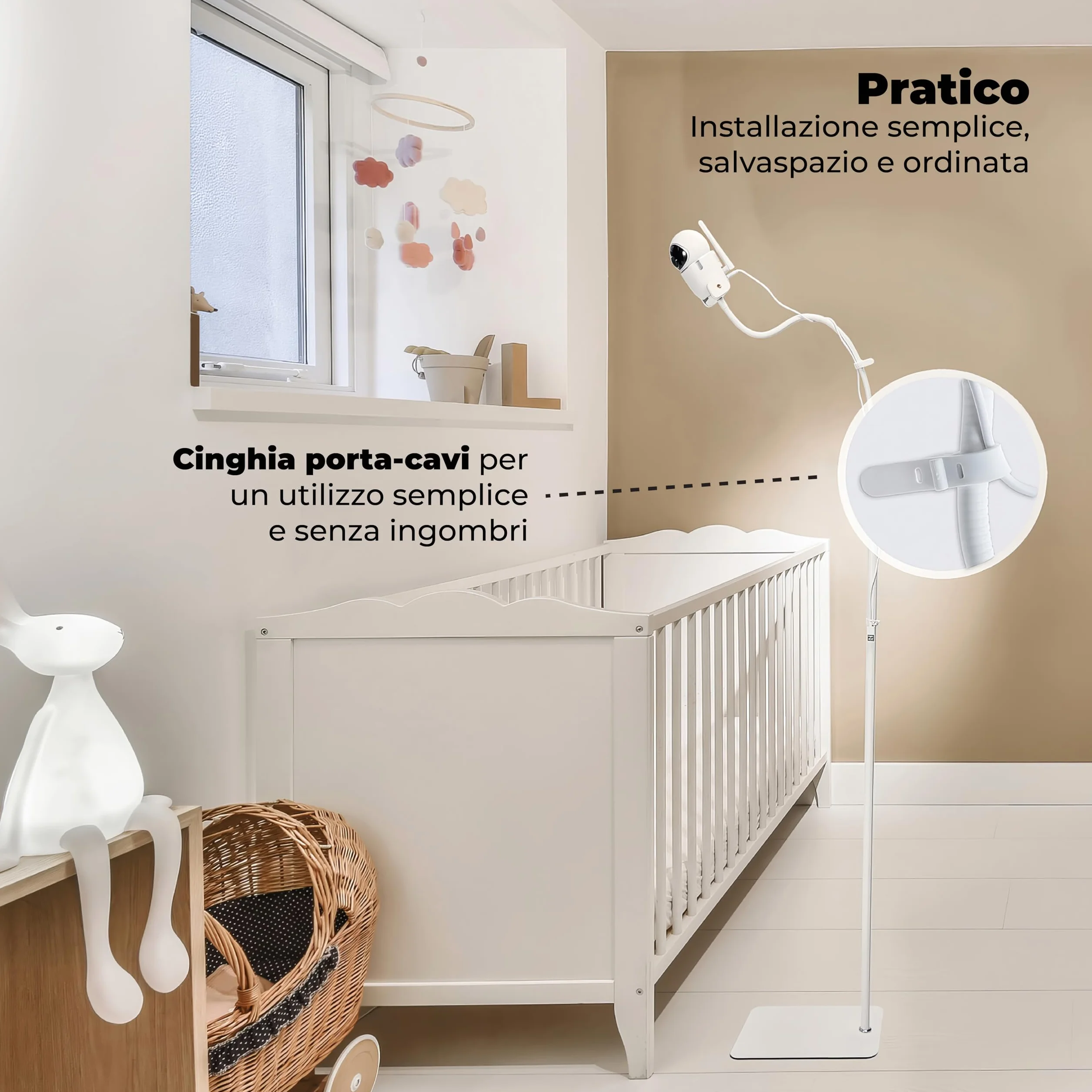 goozie Supporto da pavimento per baby monitor, compatibile con i modelli di fotocamera universale Babysense, Boifun, Hellobaby, GHB, Tapo, Vtech e tutte le fotocamere con vite da 1/4 di supporto per
