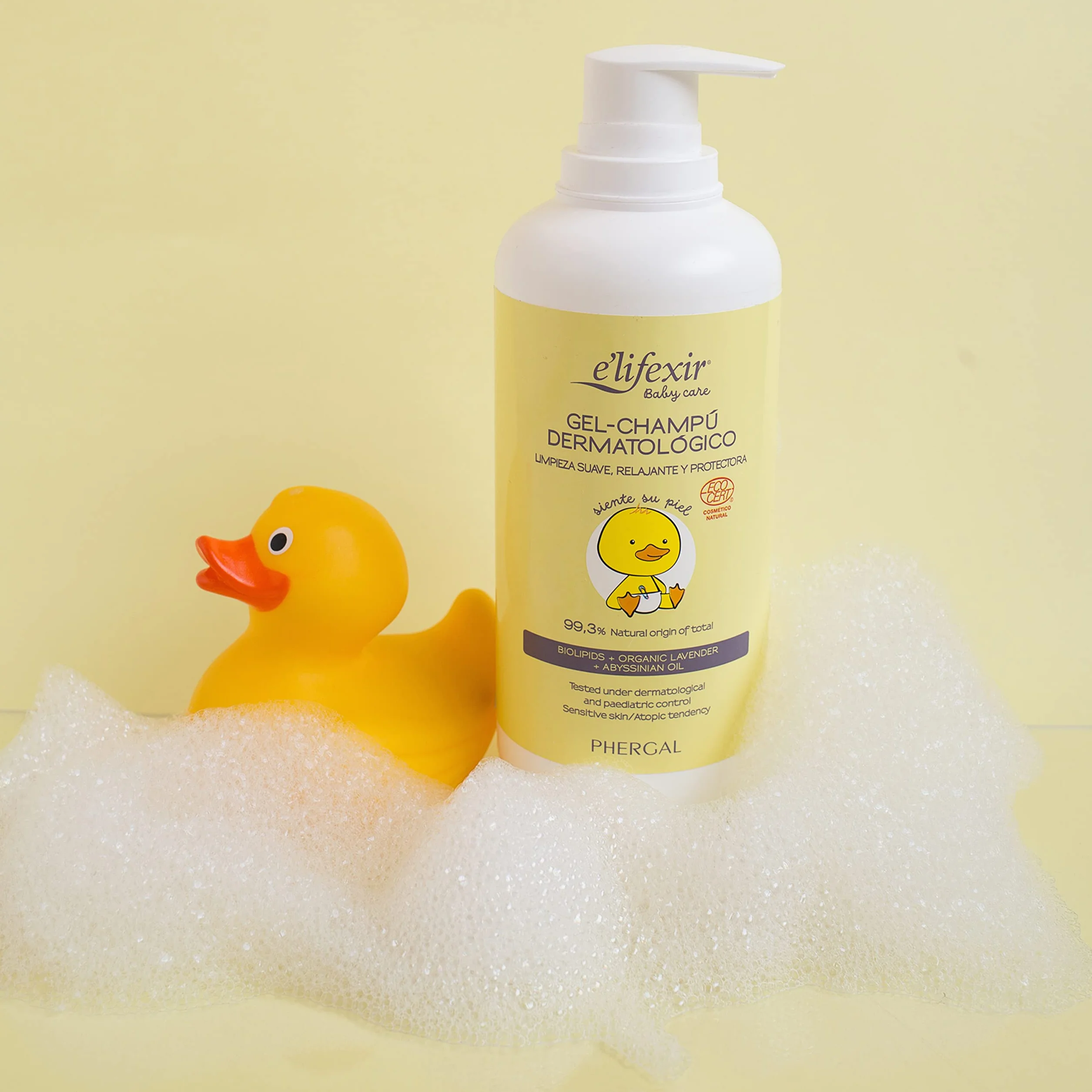 Elifexir Baby Care | Shampoo Gel Dermatologico Ipoallergenico per Neonati | 99,5% Ingredienti di Origine Naturale | 500 ml