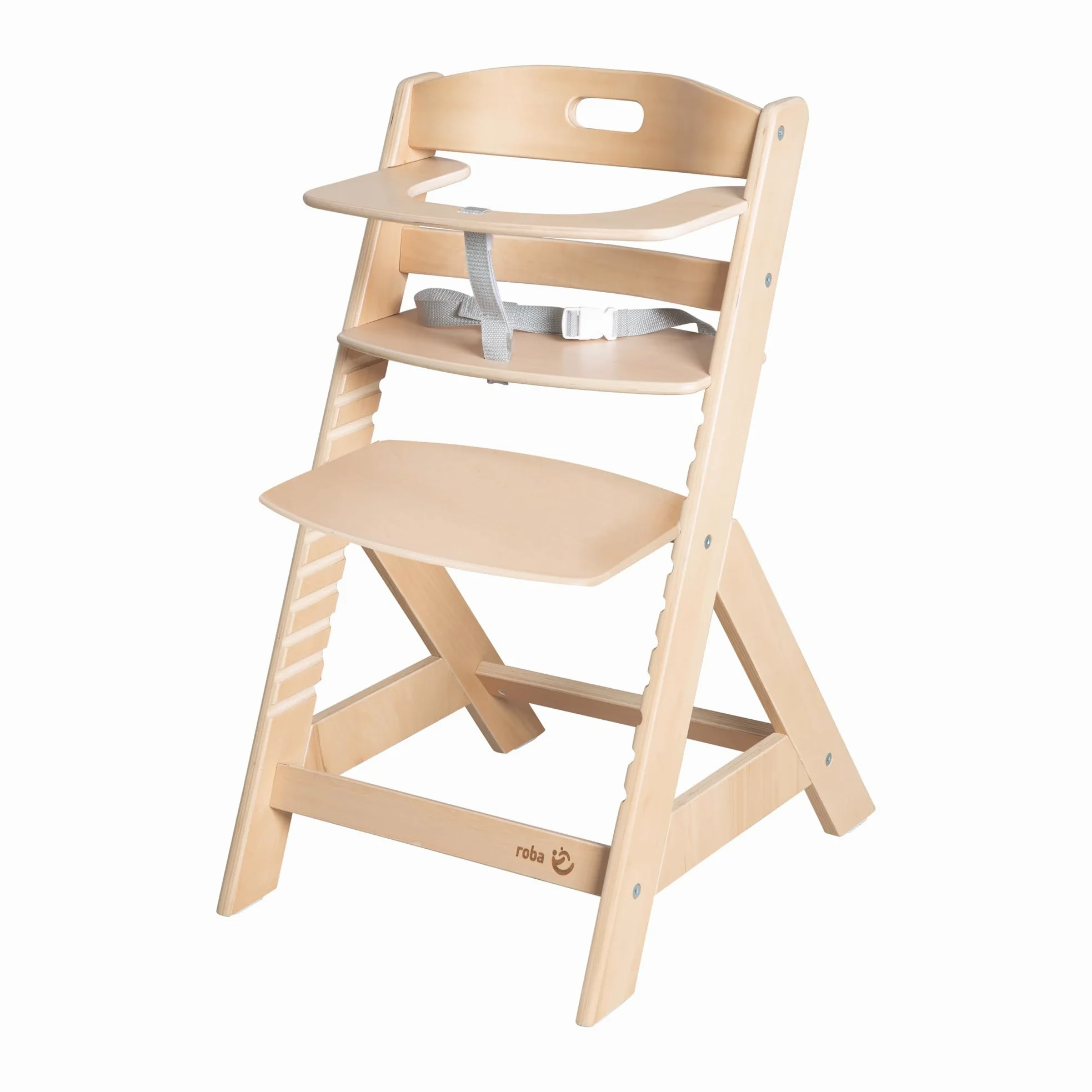 roba seggiolone per bambini Liv Up - Seggiolone in legno che cresce con il bambino - Seggiolone regolabile con cintura di sicurezza - da 6 mesi fino a 70 kg - Naturale-FSC