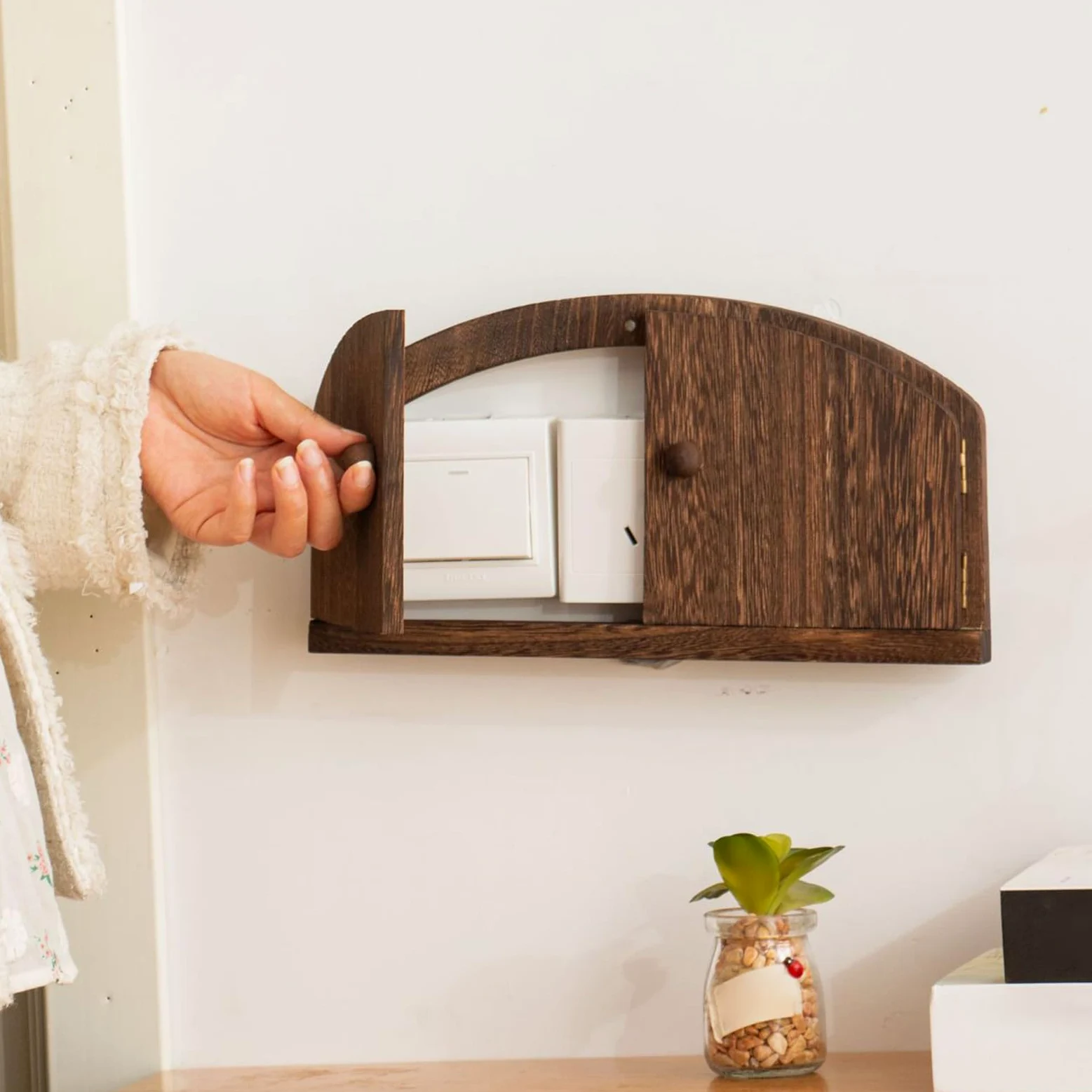Placche copripresa elettriche - Rustiche a prova di bambino decorative | Copriplacca con Porta Fatata - per Camera da Soggiorno Bagno Asilo Appartamento Dormitorio Ufficio Scuola Bambini Animali Domes