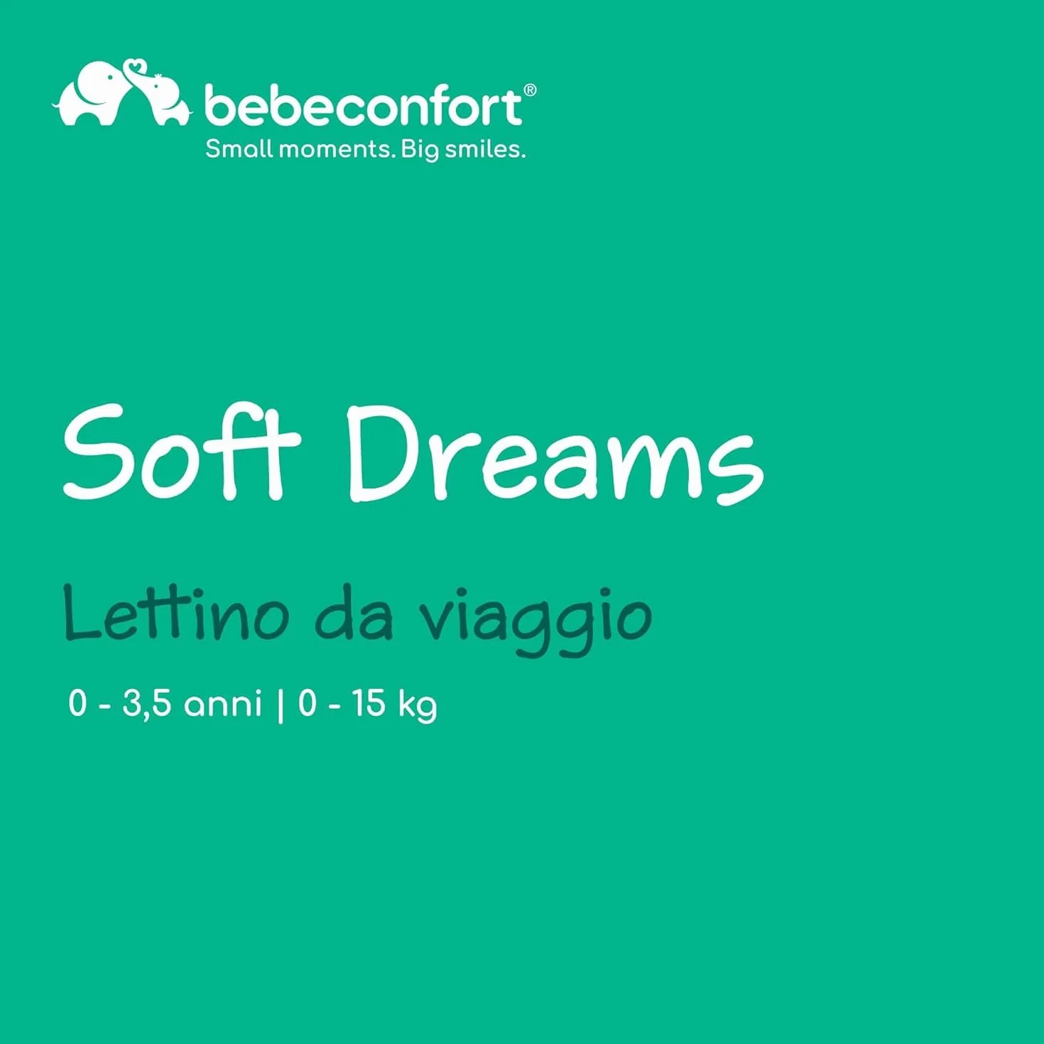 Bebeconfort Soft Dreams Lettino per bambini 0-3 Anni (0-15 kg), Culla da Campeggio con Materasso incluso in fibra di legno e schiuma (60x120 cm), Pieghevole, Borsa da trasporto, Tinted Graphite