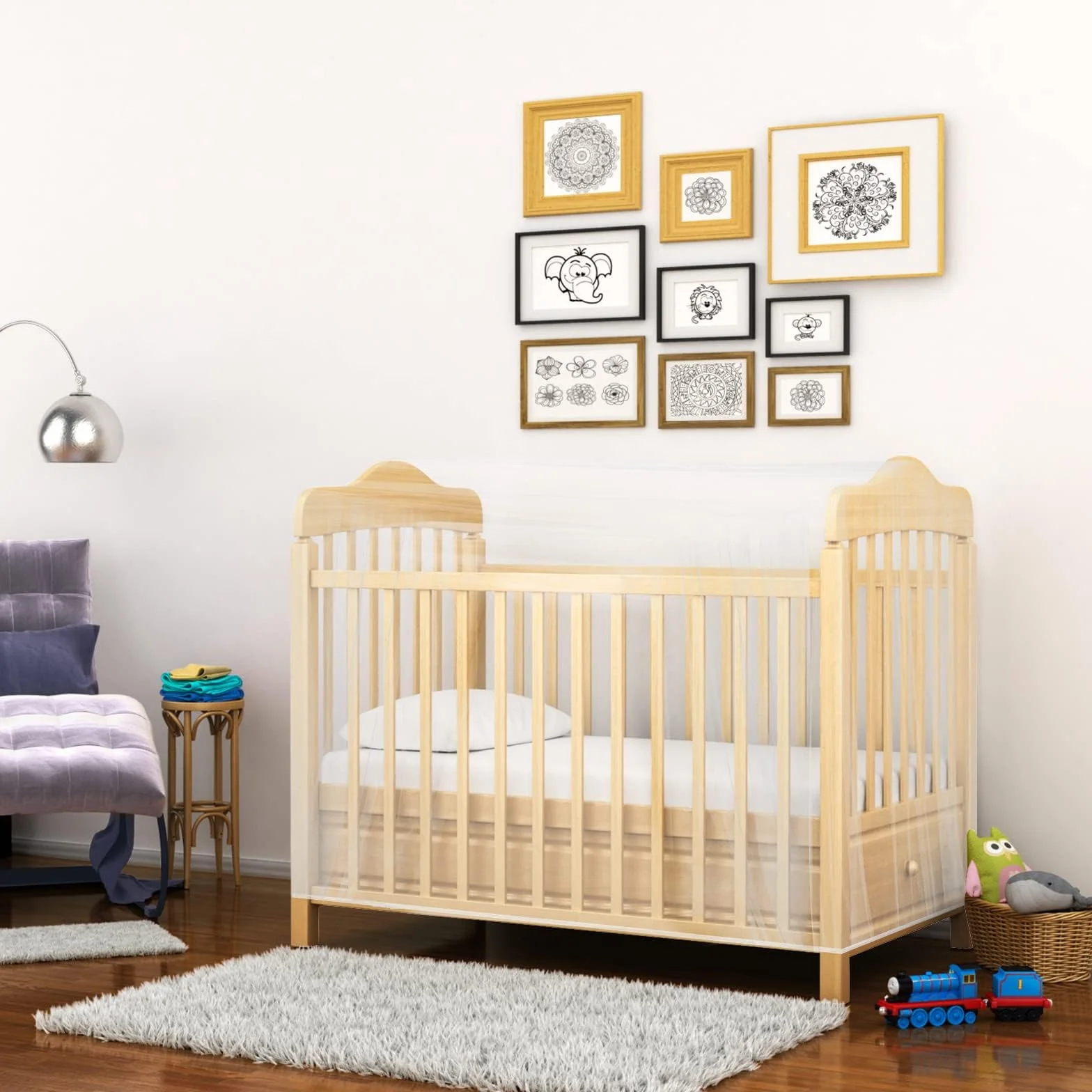 faburo Zanzariera Lettino Bambini per Passeggino, Seggiolino Auto, Culla e Lettino da Viaggio Adatto sia per Attività al Chiuso che All'aperto, 145 * 80 * 90cm