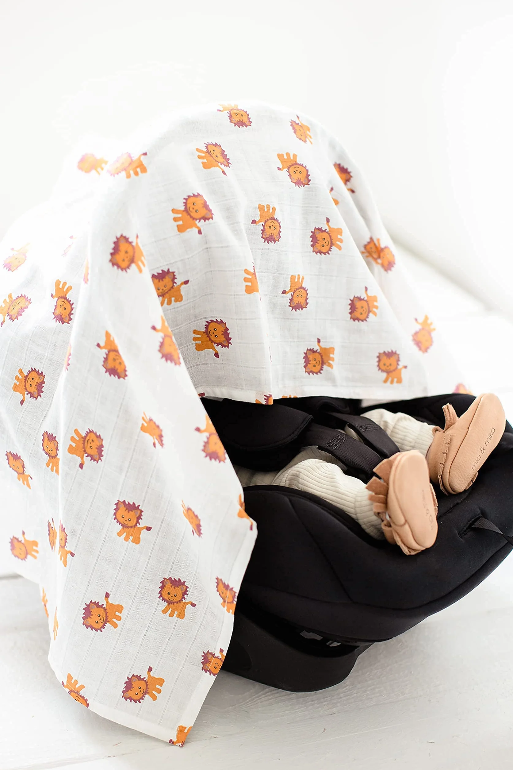 Cuddlebug Copertina Neonato in Mussola (4 Pezzi) - Coperte in 100% Mussola di Cotone per Neonato, Coperte in Mussola Morbide e Traspiranti, Teli Multiuso per Neonati (Safari Friends)
