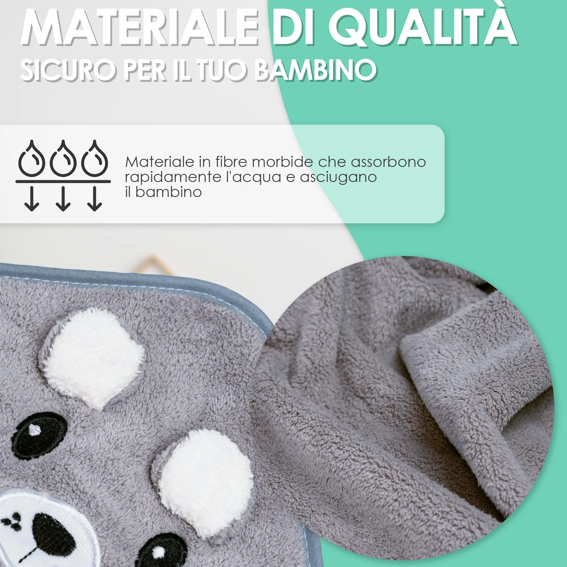 Accappatoio Neonato 0-3 Mesi - Asciugamano Con Cappuccio a Forma di Animale - Regalo per Neonata Femmina