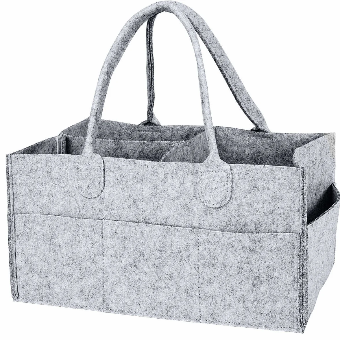 pieghevole Baby Diaper Caddy organizer, Portable nursery Storage basket Bin con scomparti intercambiabili (grigio)