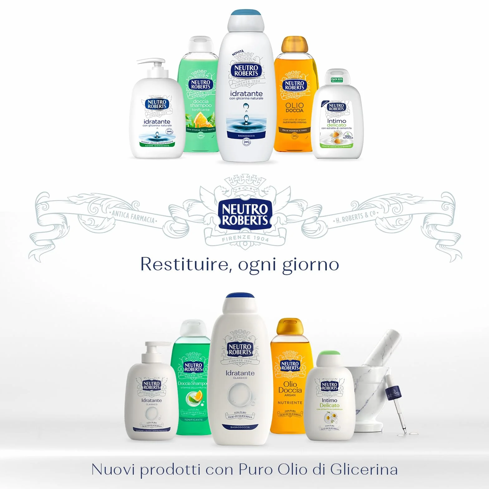 Neutro Roberts Bagnoschiuma Corpo Dermazero Ipoallergenico, Ottimo per Pelli Delicate e Sensibili, Privo di Sapone e Coloranti, Adatto a Uso Quotidiano e per l'Igiene dei Bambini, 4 Flaconi da 600 ml