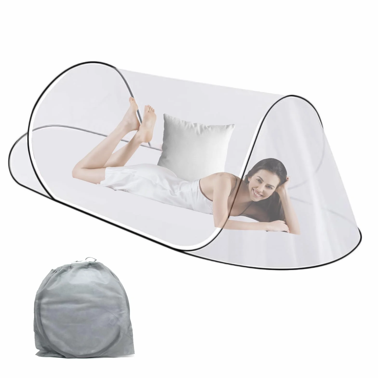 Zanzariera Pop Up 200 x 80 x 56 cm, Zanzariera portatile pieghevole, Zanzariera Pop Up Letto Singolo, per il viaggio, il campeggio e la casa