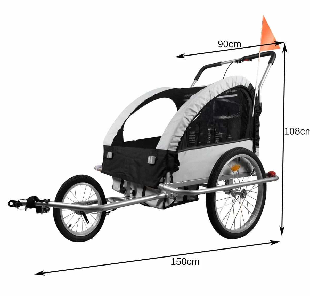 Rimorchio per bicicletta per bambini 3 in 1 14746