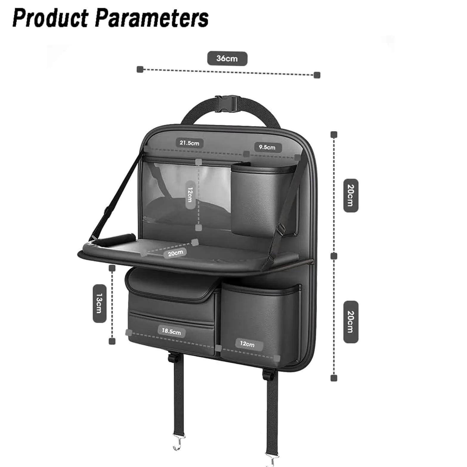 Generico Organizer Sedile Posteriore Auto per Forthing Yacht DFSK Forthing 4 U-Tour 2022-2025, Universale Pelle Organizzatore con Vassoio Pieghevole, Viaggio Essenziale per Bambini Adulti