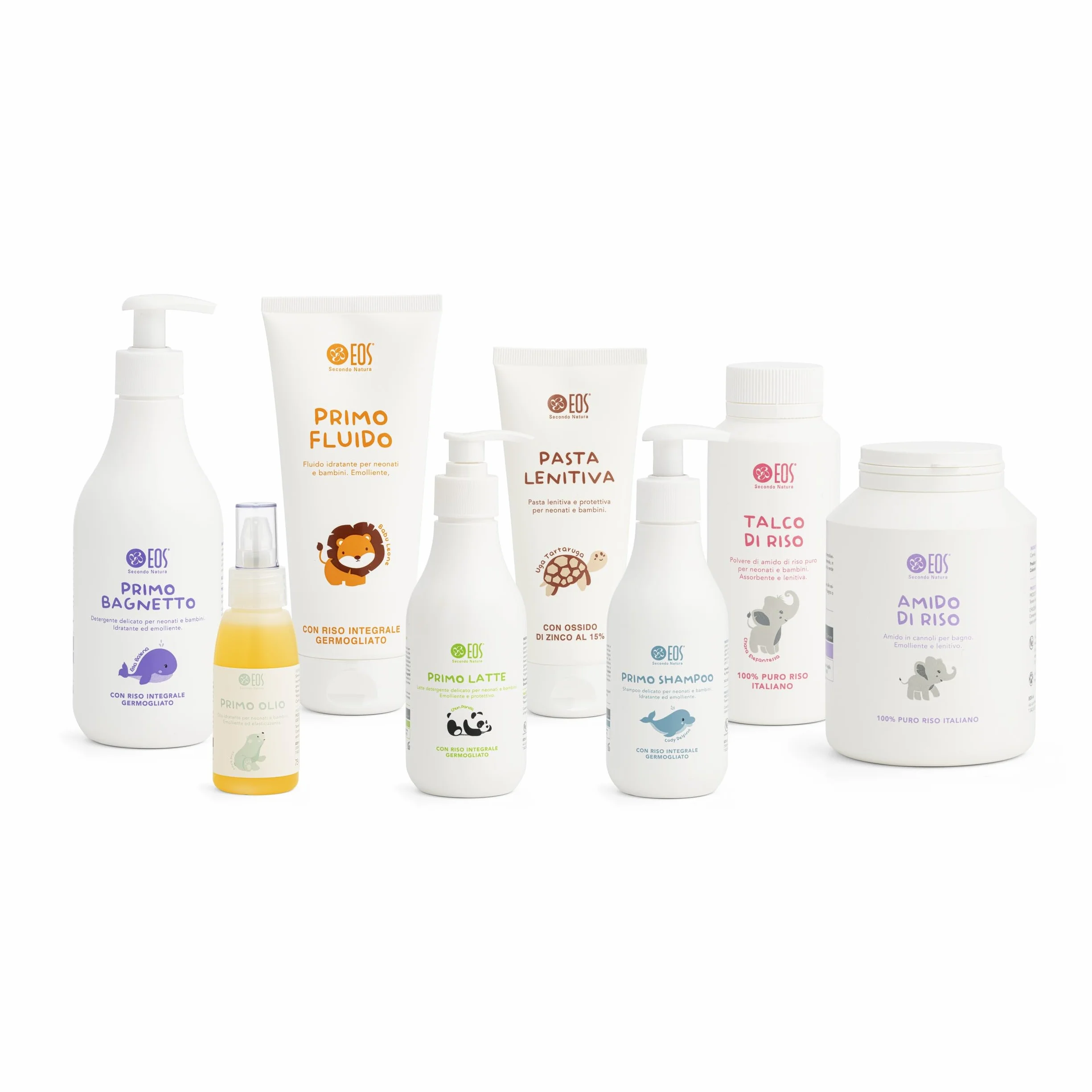 EOS NATURA Kit Pulizia Delicata Neonato e Bambino – Primo Bagnetto 400 ml + Primo Latte 200 ml – Detergenti Naturali, Idratanti, Emollienti – Il Mondo di Babu – Viso, Corpo, Intimo