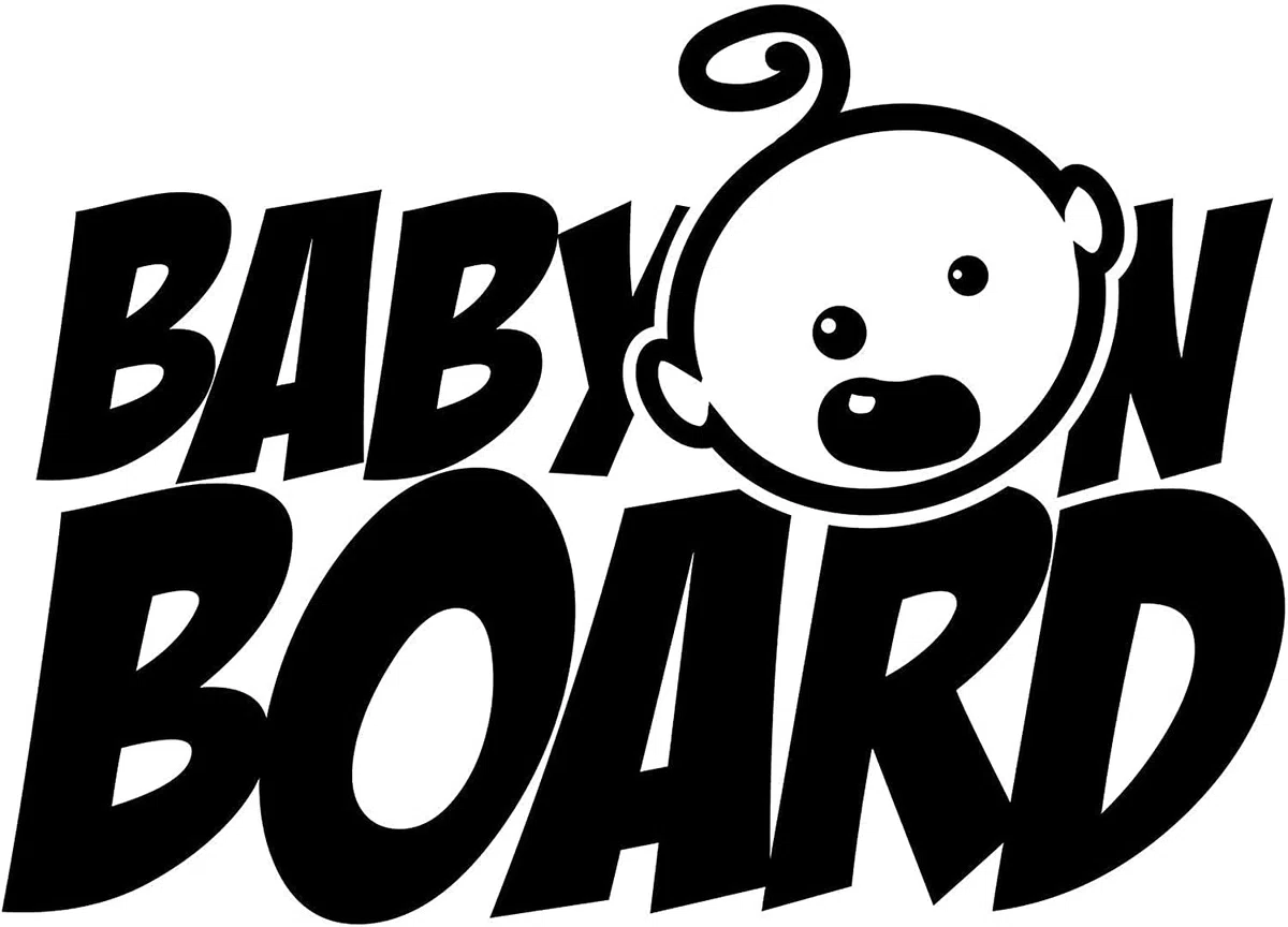 Baby On Board - Adesivo in vinile per auto, con scritta in lingua inglese "Baby On Board" (lingua italiana non garantita)