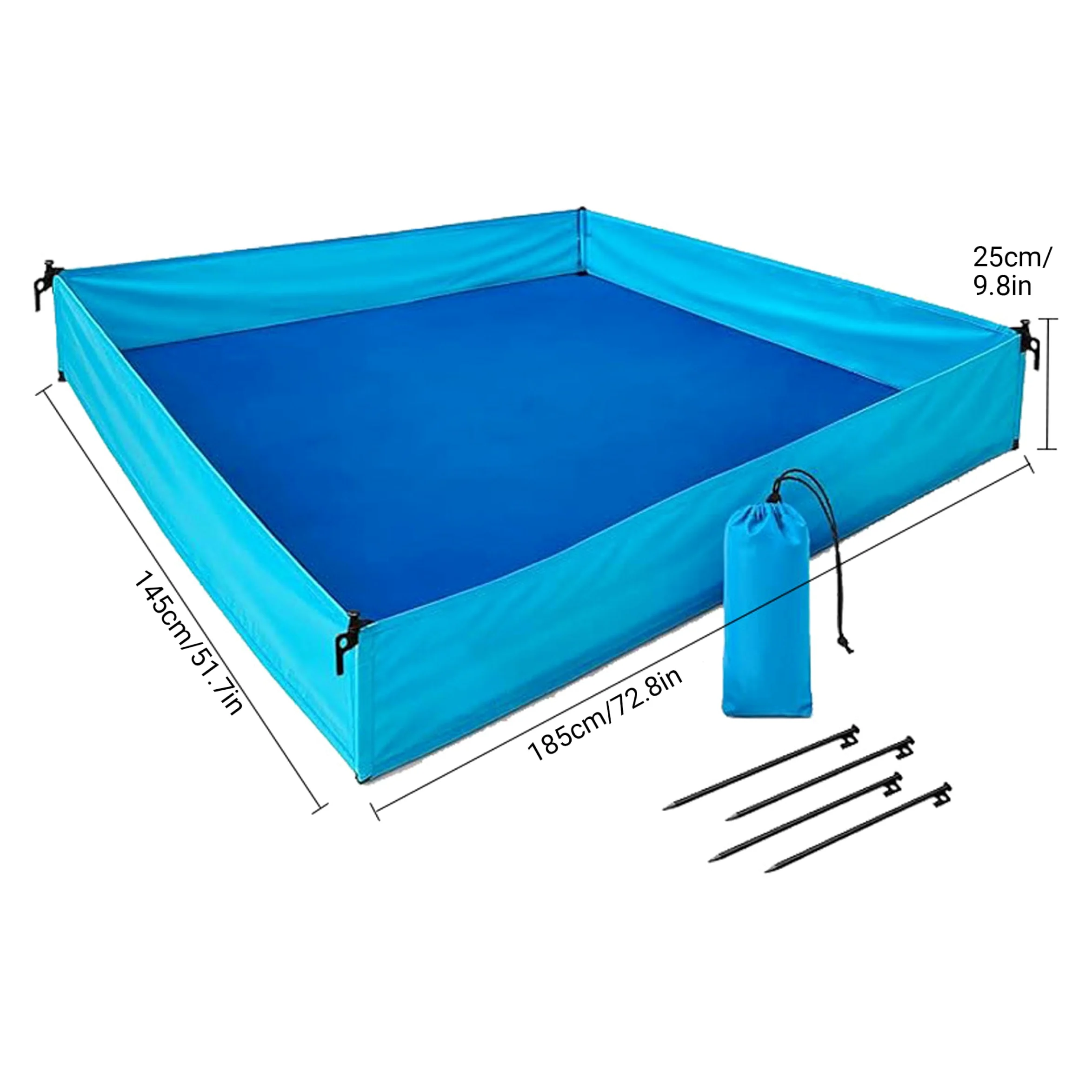 Box da spiaggia per bambino, Box da esterno per bambino, Coperta da spiaggia pieghevole con superficie impermeabile, Blu, 72, 83x57, 09x9, 84 pollici..