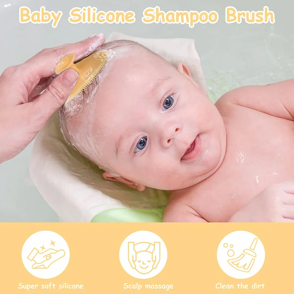 Aolso Spazzola da Bagno per Neonati, 3 Pezzi Spazzola per Culla per Bambini per il Bagnetto del Bambino, Spazzola Esfoliante per la Pulizia del Viso per la Pulizia del Viso per Adulti