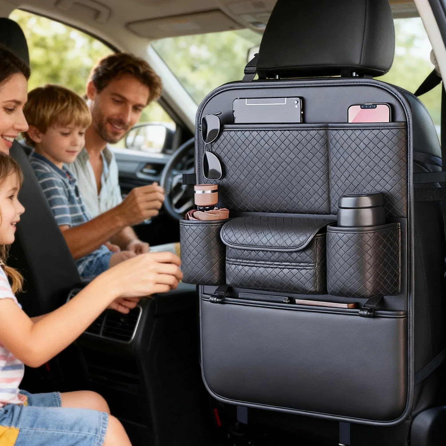 Organizzatore Auto Sedile Posteriore Grande Capacità Da Viaggio | Organizzatore Posteriore Con Paracalci Per Rimorchio Camper Camion Berlina Pick-up Tablet Giochi Snack