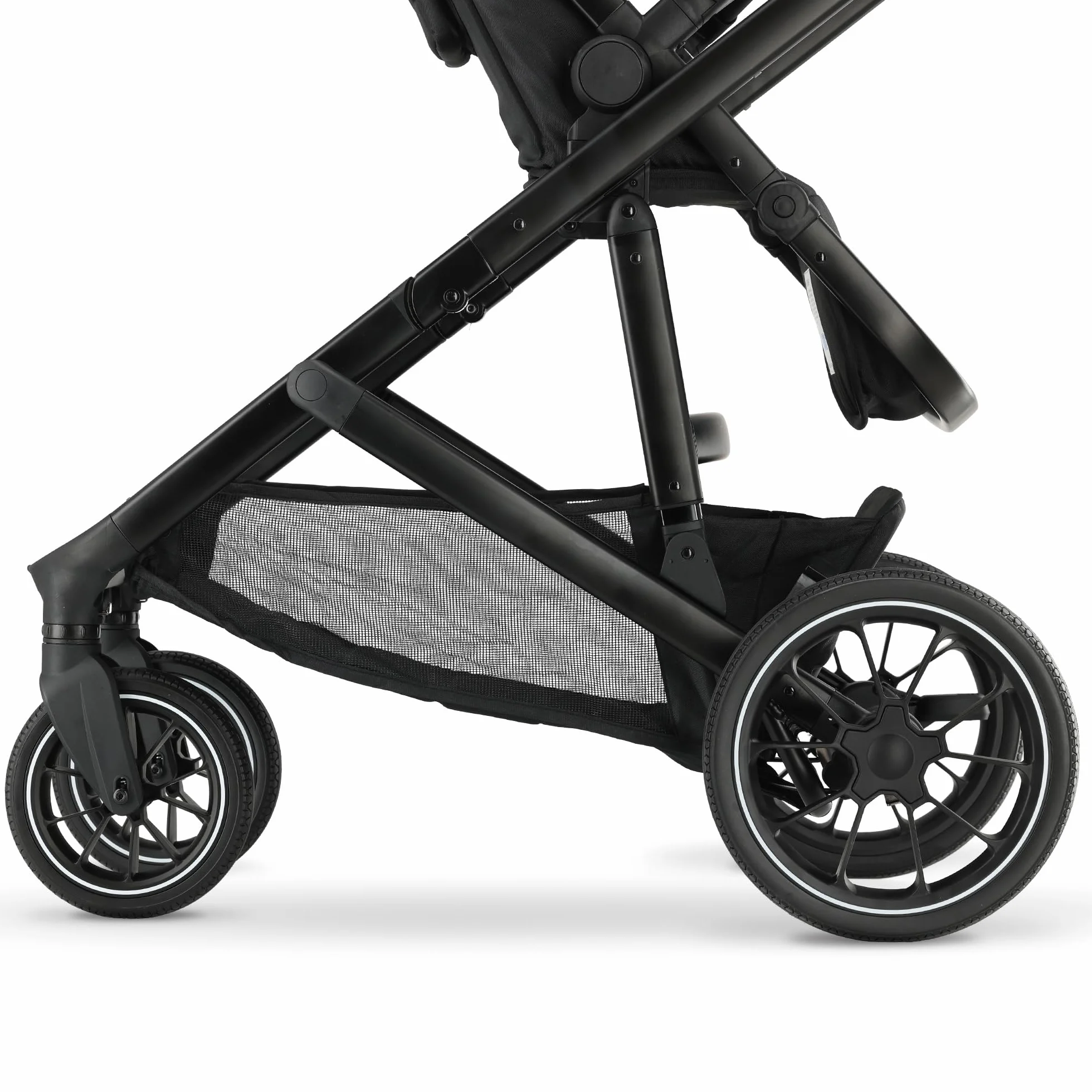 Deryan Evy V2 Passeggino per 2 bambini, Duo Tandem, 0-4 anni, doppio Duett, per neonati e bambini in età prescolare, carrozzine fino a 50 kg, passeggino, passeggino da viaggio 2 in 1, Nero con zecca