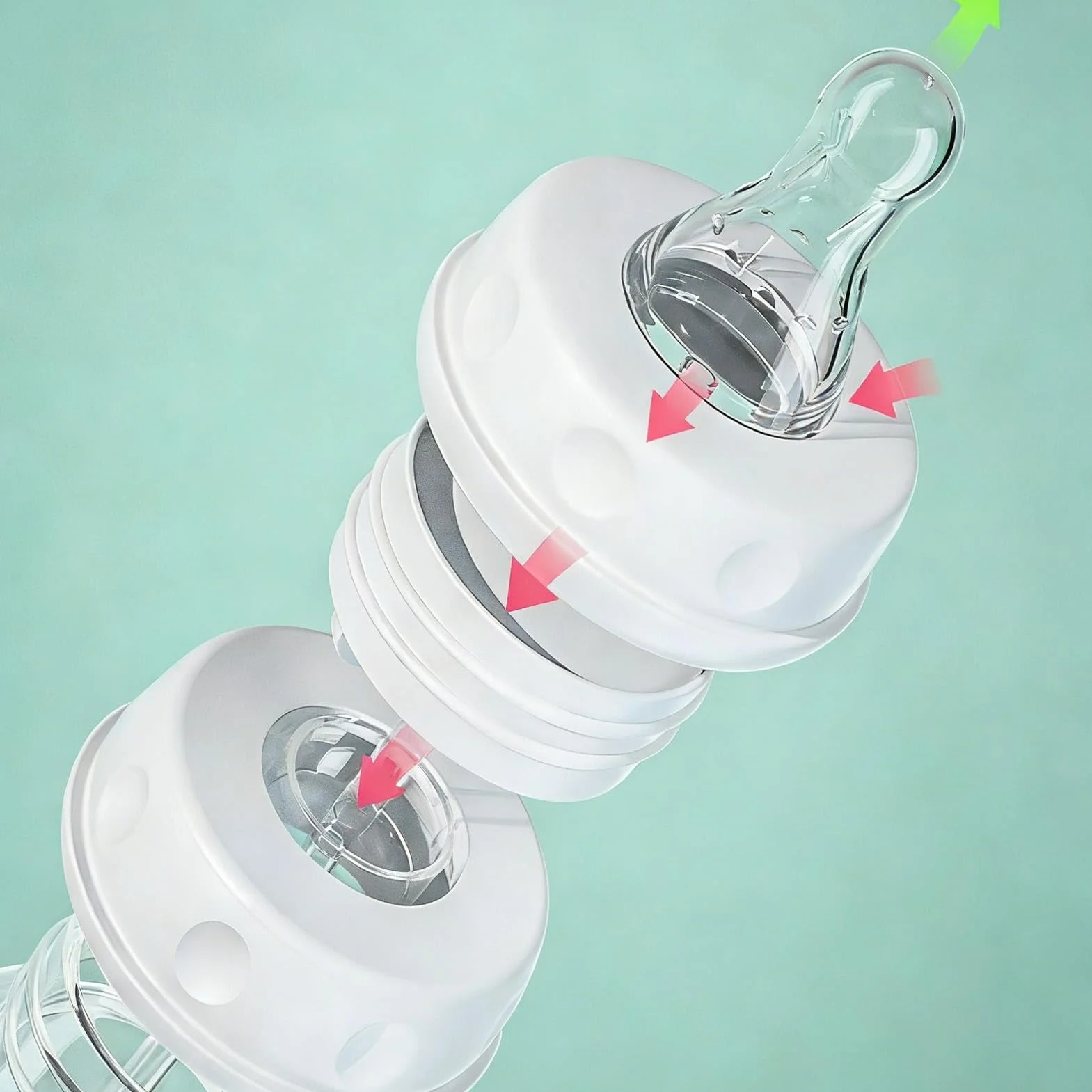 Biberon anti-colica a mani libere | 2PC Biberons in silicone 300ml | Biberon regolabile a flusso rapido con cannuccia e tettarella | Biberons 3 in 1 a collo largo e a prova perdite per bambini