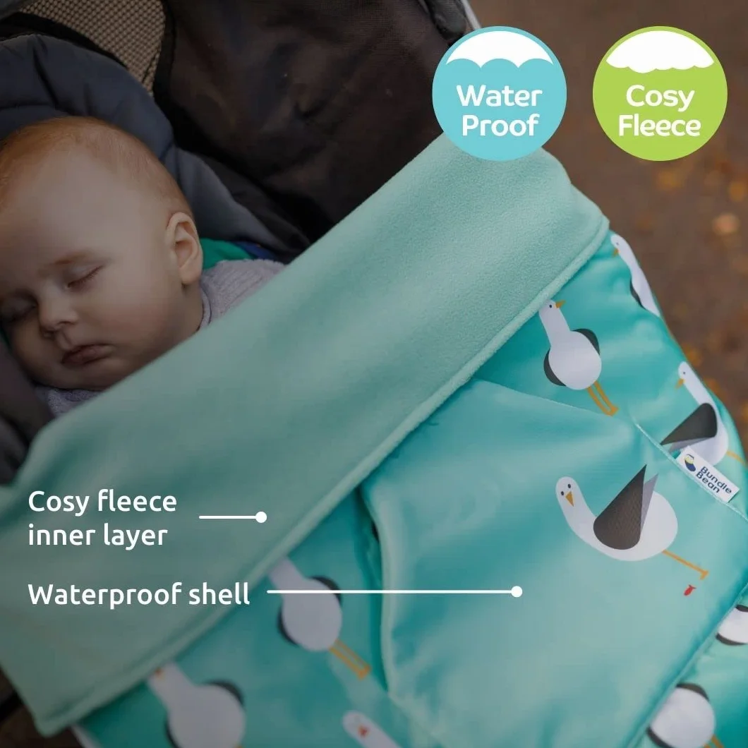 BundleBean - Sacco coprigambe impermeabile multiuso (arcobaleno) – utilizzabile come passeggino, marsupio, coprisedile per auto, si apre come tappetino da gioco, misura universale e si estende per