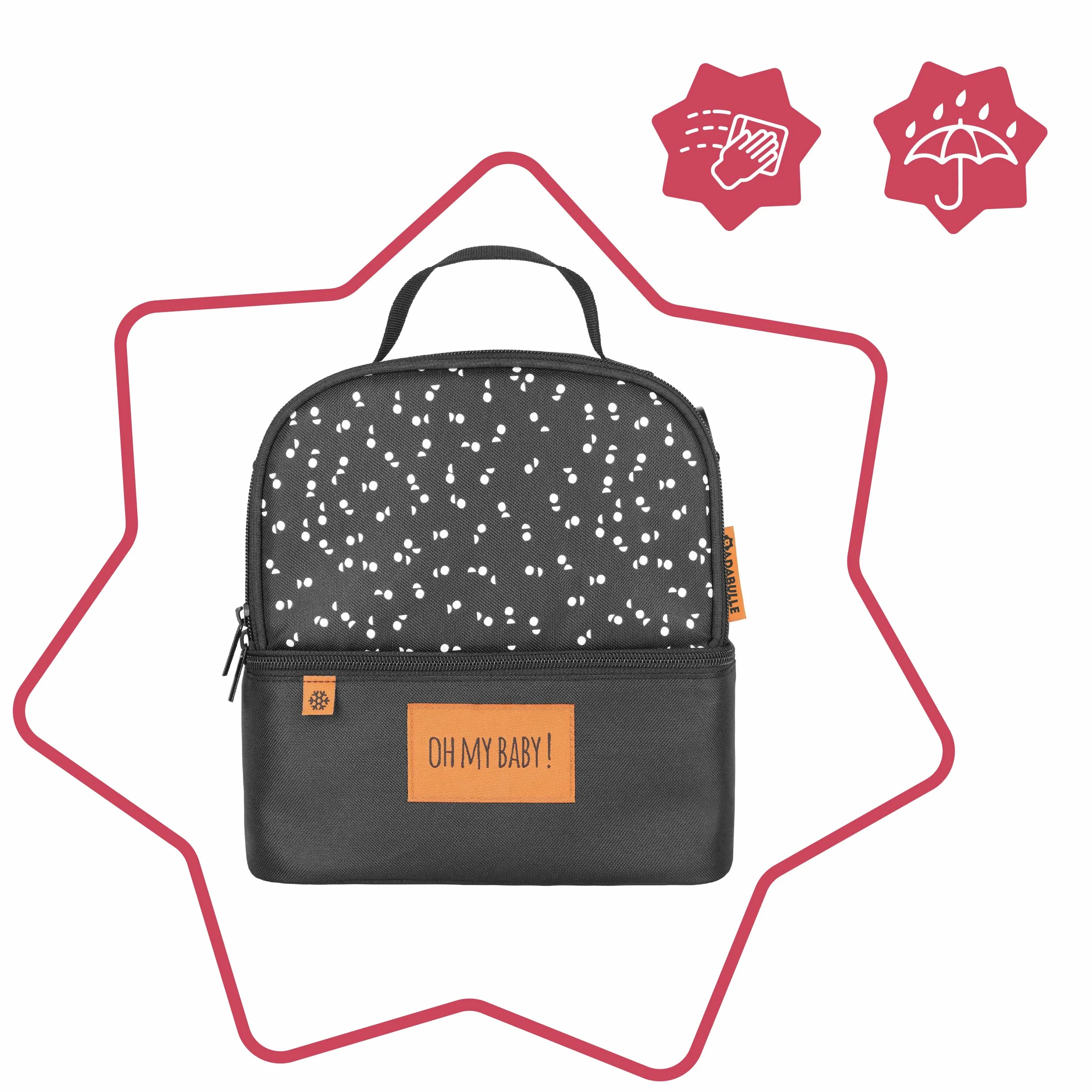 Badabulle B043304 Borsa Porta Pappa Termica Multitasche Pick e Go, Alluminio
