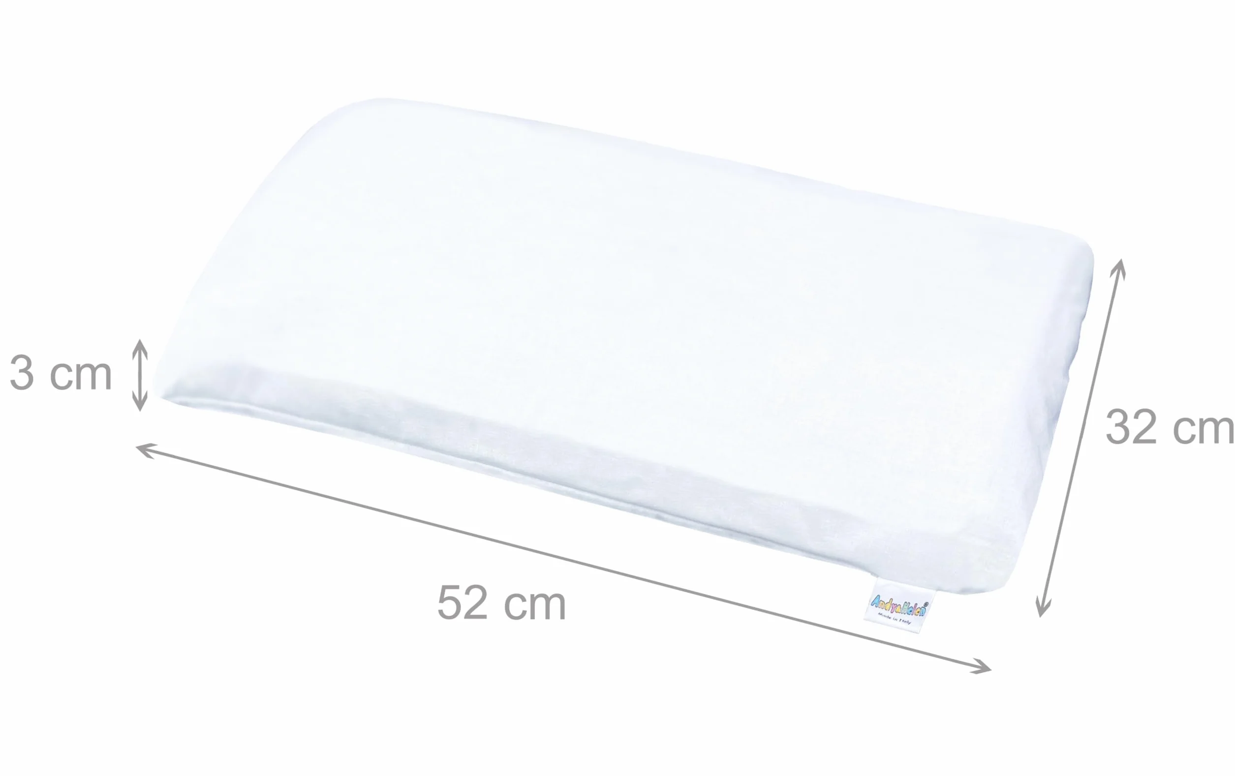 Andy & Helen - Cuscino Lettino Bambino Antisoffco per lettino con sbarre con fodera in Cotone OEKO-TEX® - 52x32x3 cm
